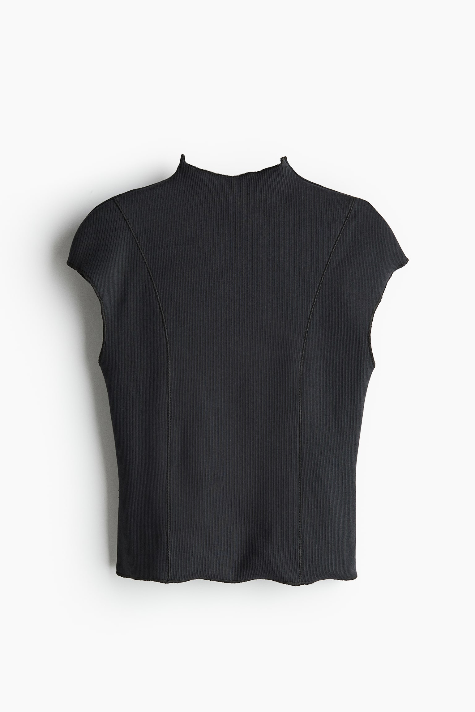 Ribbed turtleneck top - Dark grey/White/Black/Greige/Blue - 2