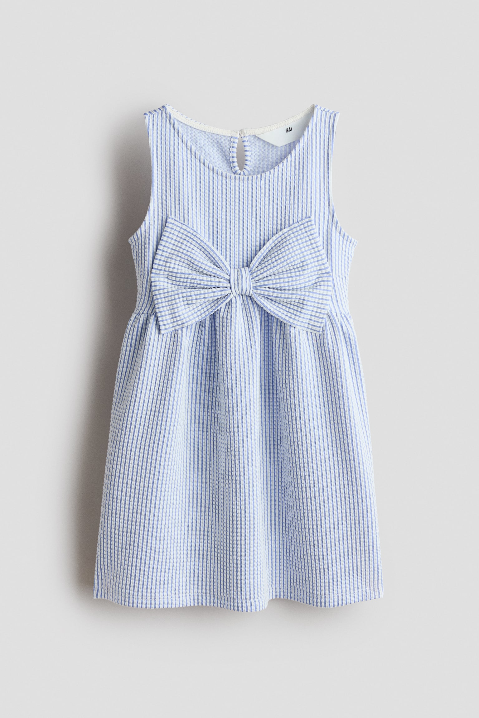 Bow-front dress - Blue/Striped/Pink/Striped - 1