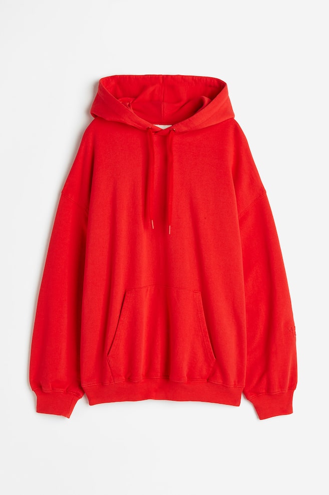 DryMove™ Sports hoodie - Bright red/Dark brown/Lavender blue - 1