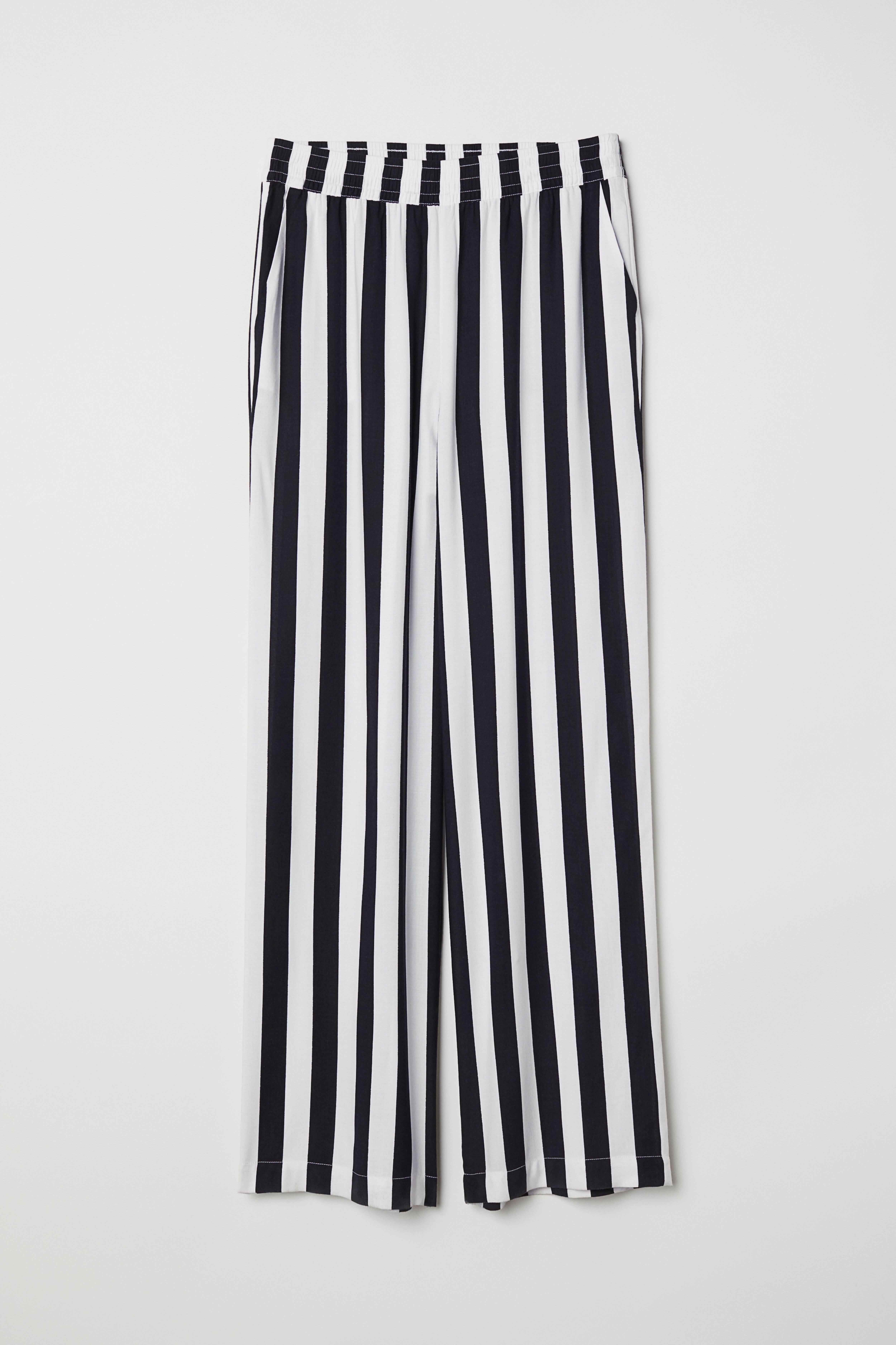 Monochrome striped shops trousers