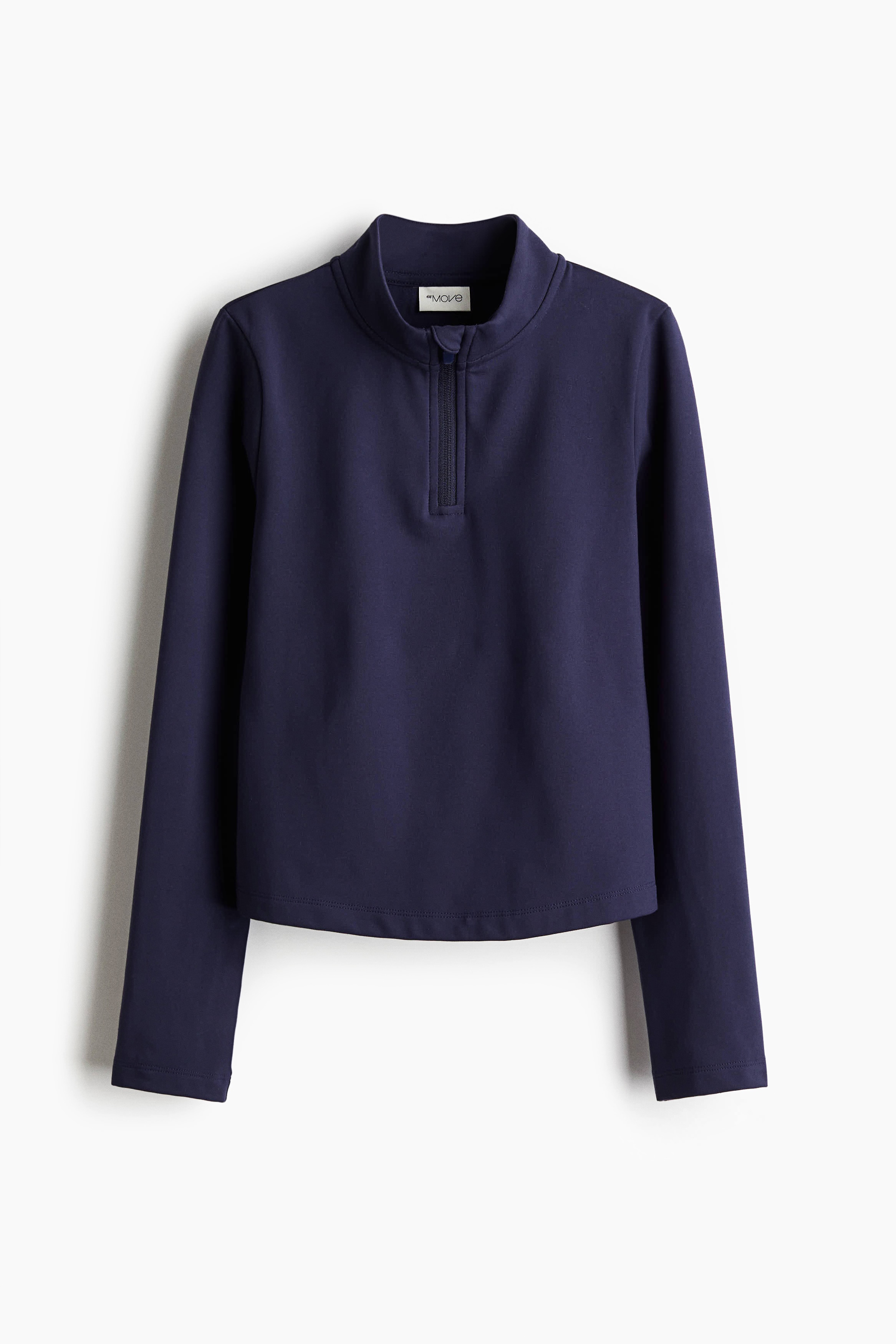 Fleecefôret treningsgenser med SoftMove™ - Marineblå/Sort