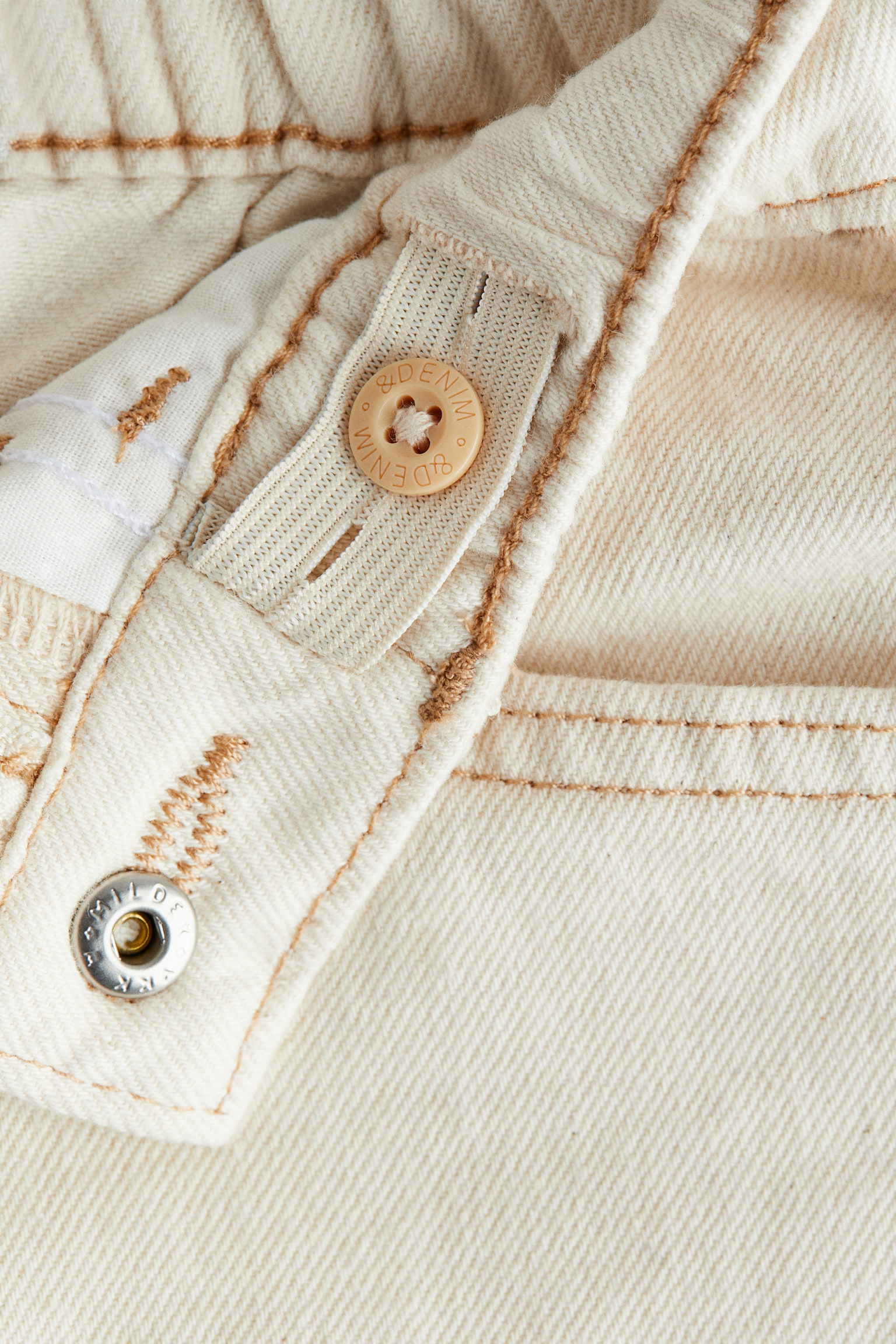 Quần jean dáng rộng - Màu be nhạt - 2