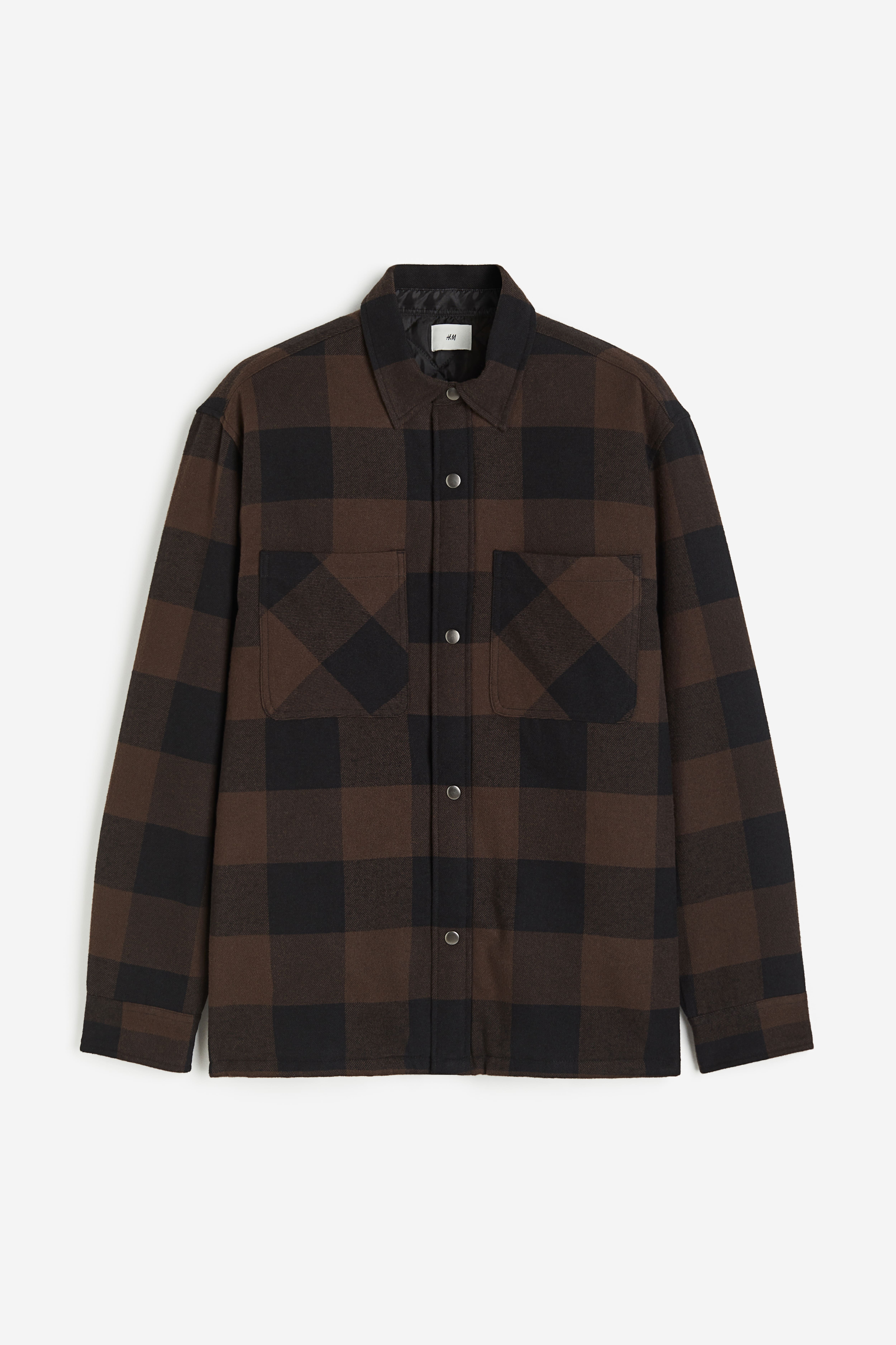 Padded Overshirt Brown plaid Men H M CA