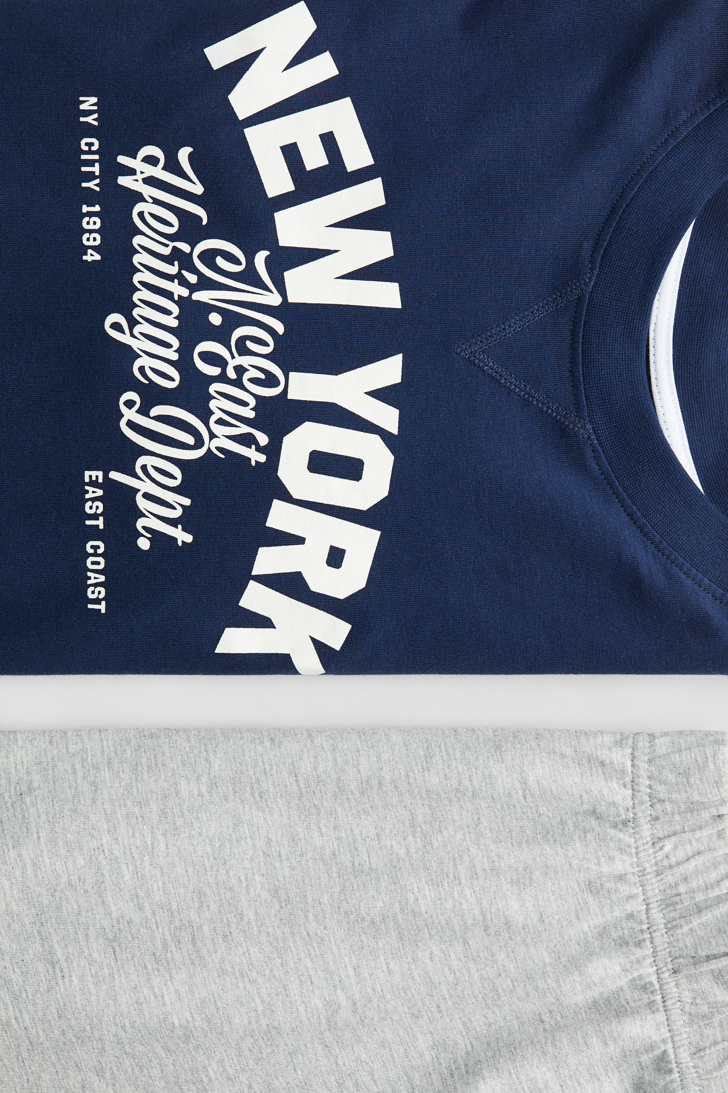 プリントコットンパジャマ - ネイビーブルー／ニューヨーク