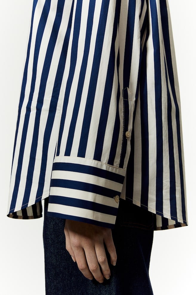 Striped cotton shirt - Dark blue/Striped - 5