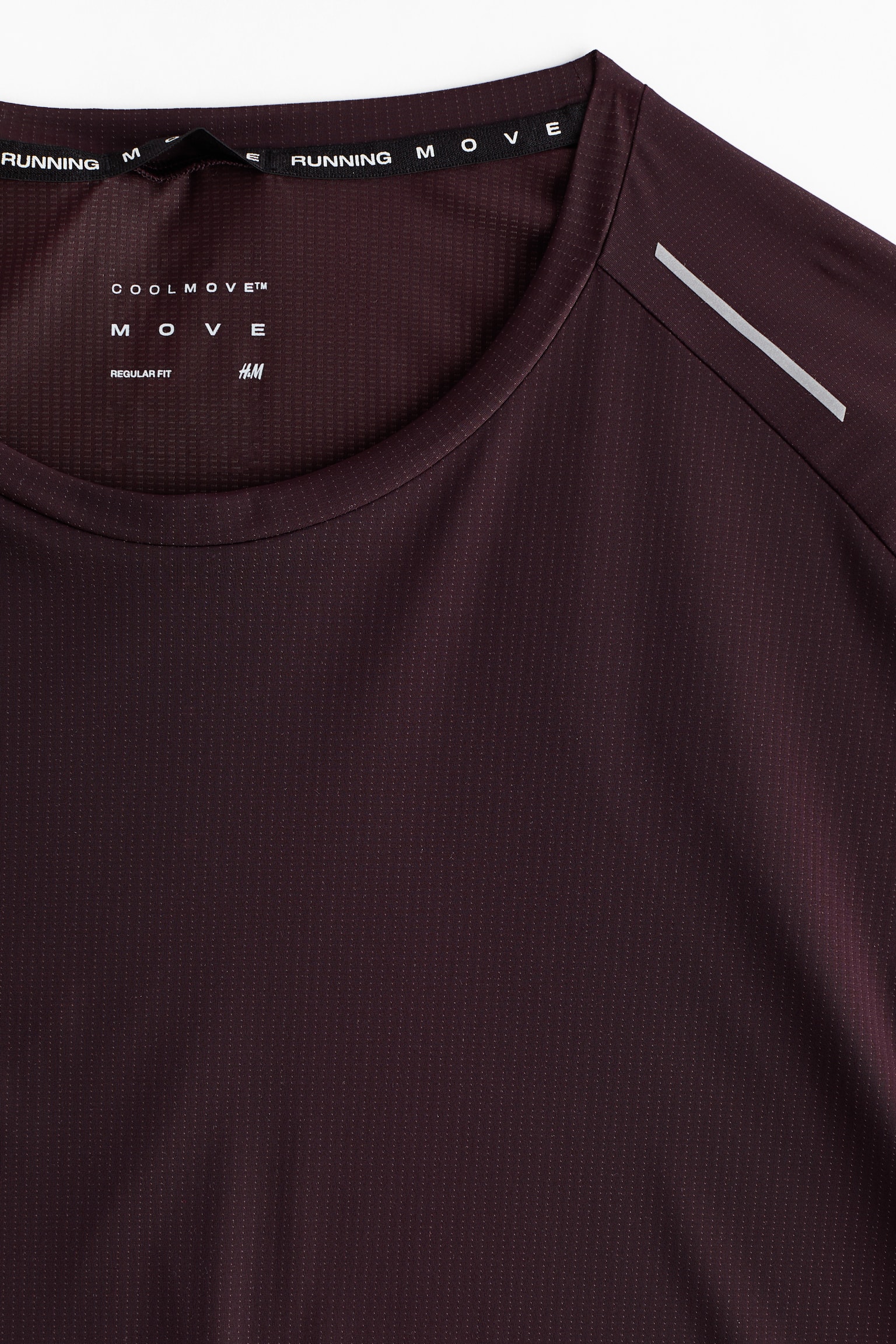 Мужская футболка H&M Move Running with CoolMove™, цвет: Шоколадный сливовый — фото 7