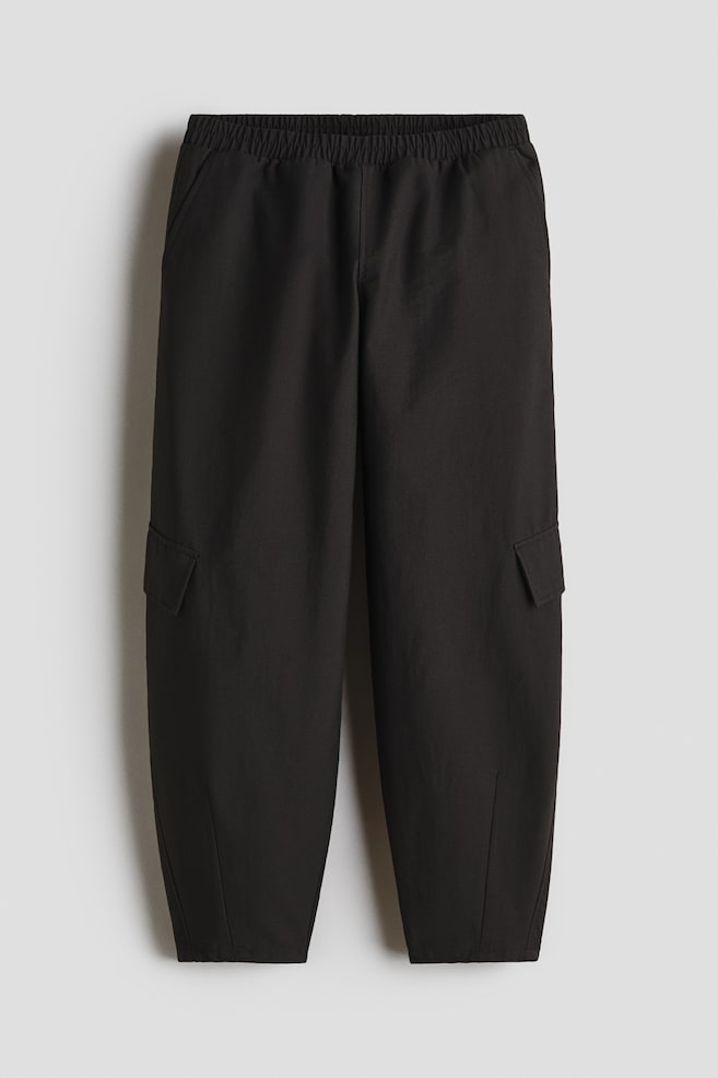 Cargo-Style Pants - Black/Light beige - 1
