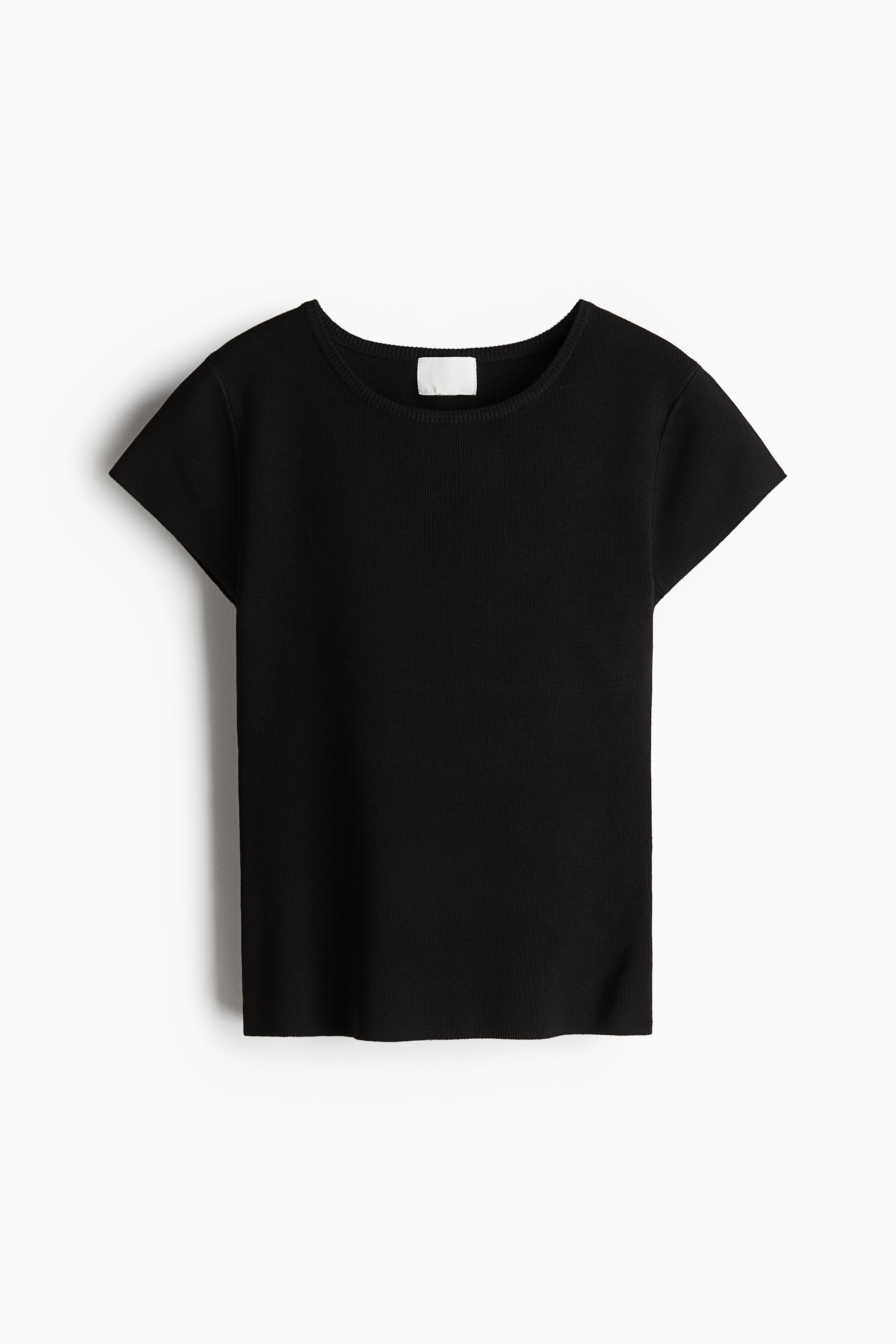 T-Shirt aus Feinstrick - Schwarz/Knallrot/Cremefarben/Cremefarben