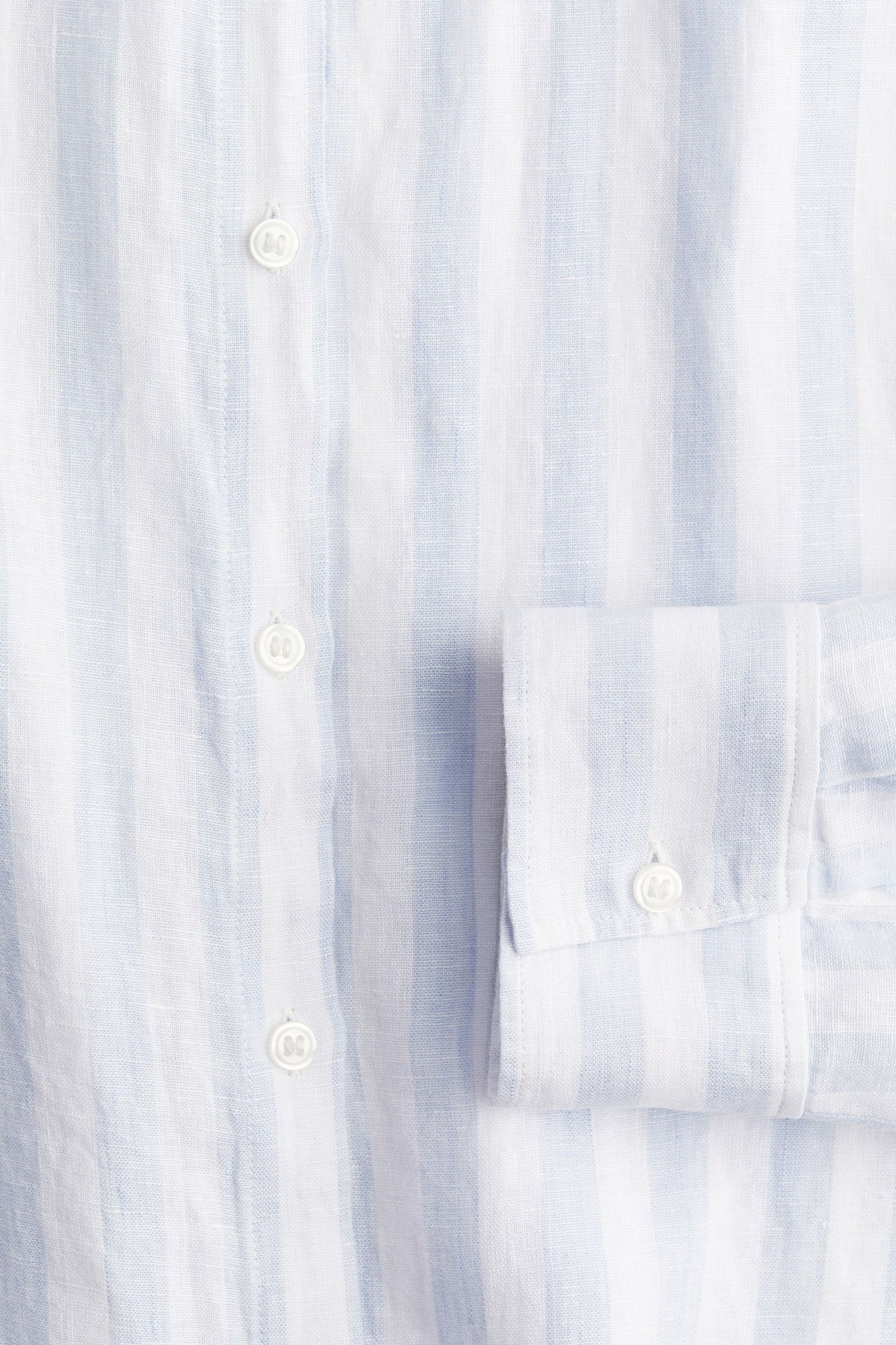 Long linen shirt - Light blue/Striped/White - 5