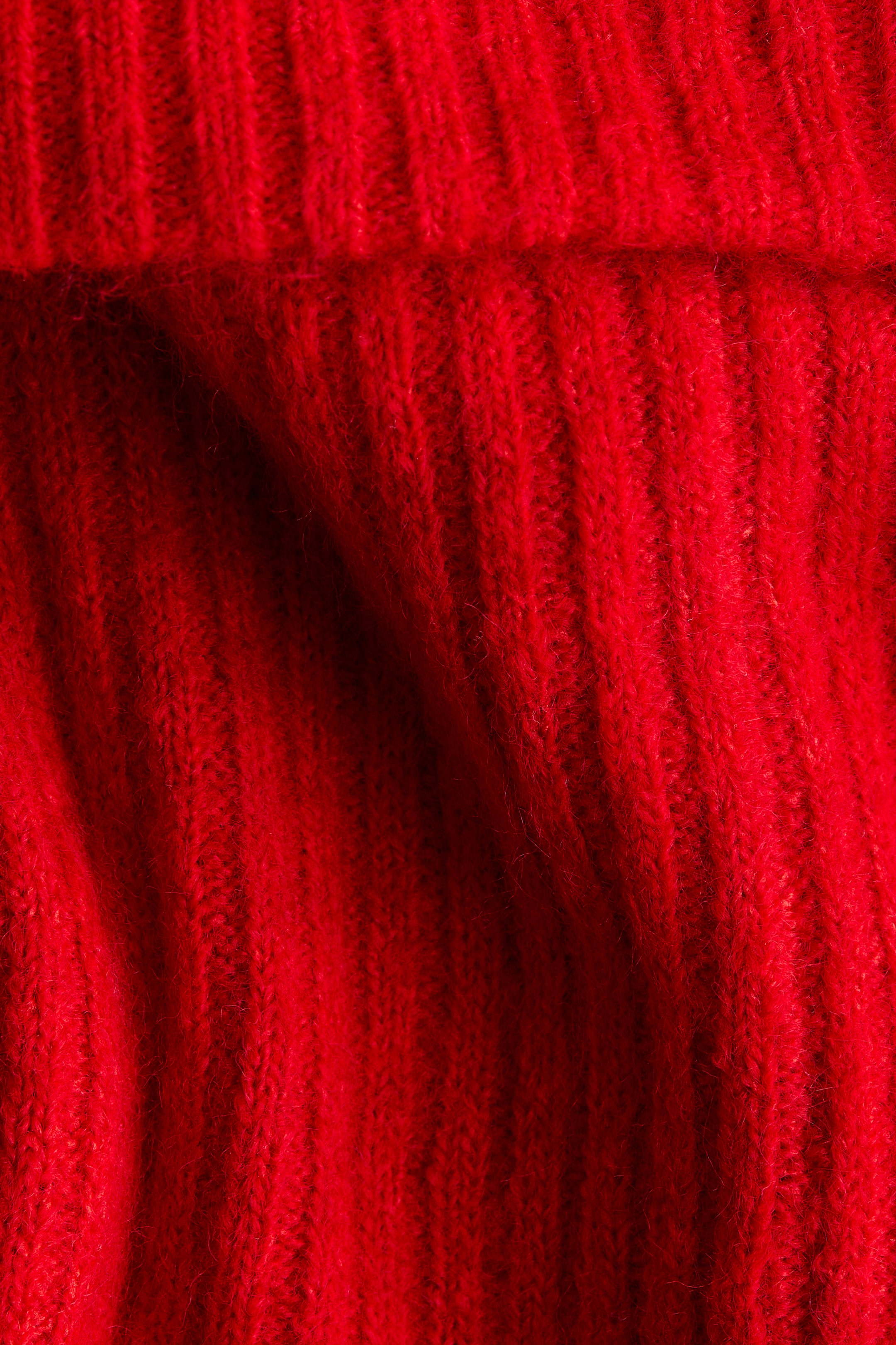 Ver imagen más grande: Vestido off-the-shoulder en punto de canalé - Rojo - MUJER | H&M ES 6