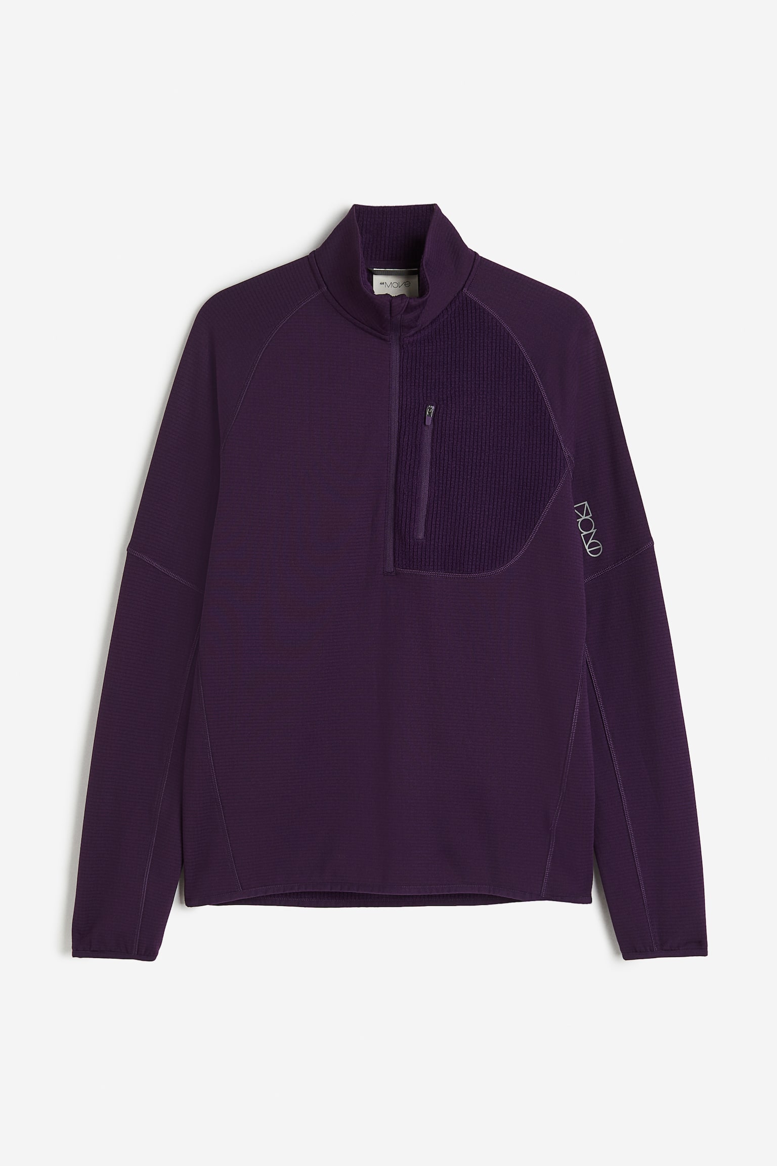 Slim Fit Mid layer top in DryMove™ - Dark purple/Dark grey - 2