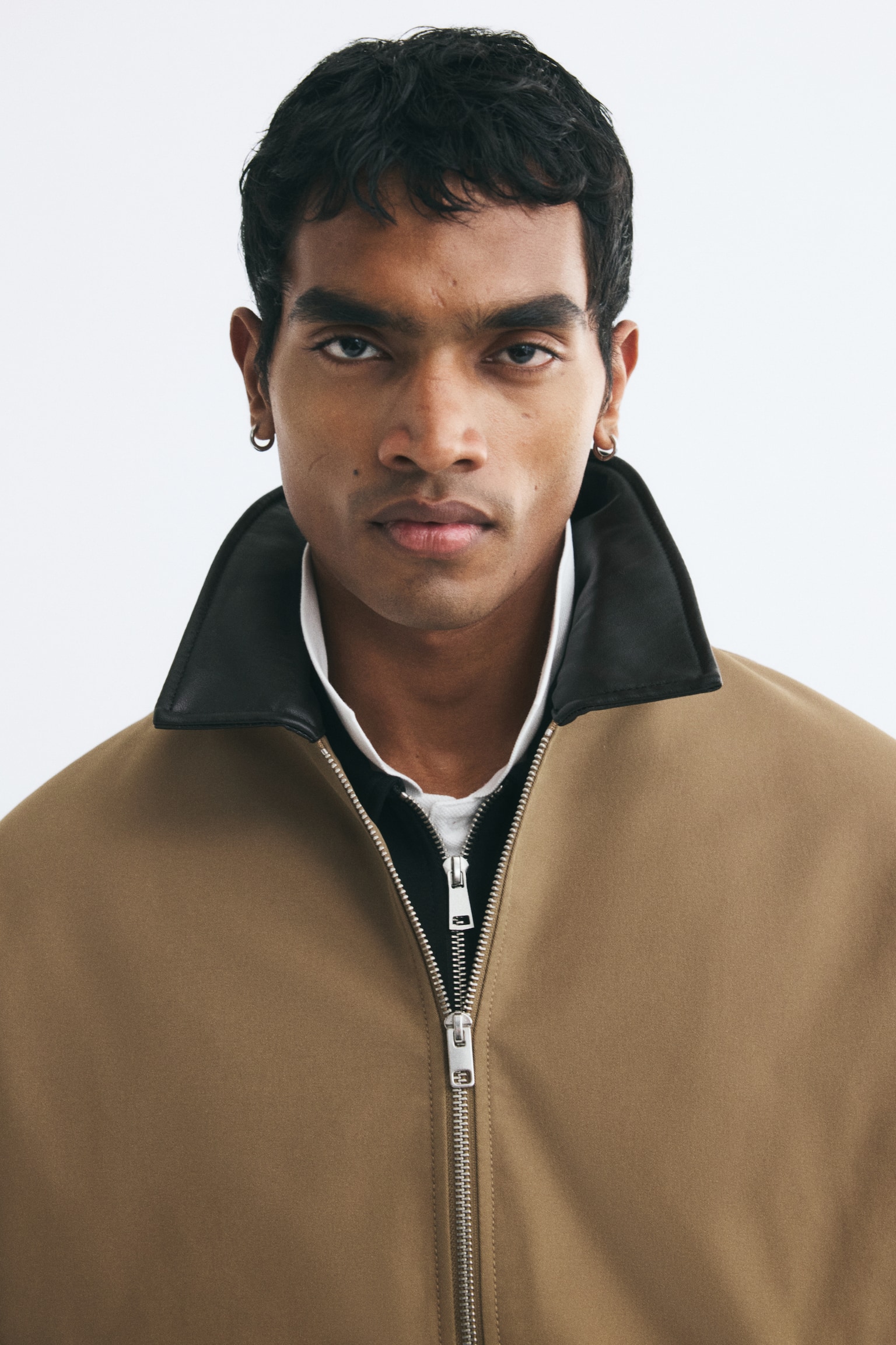 Мужские куртки H&M Twill Shacket, цвет: Бежевый / Коричневый — фото 4