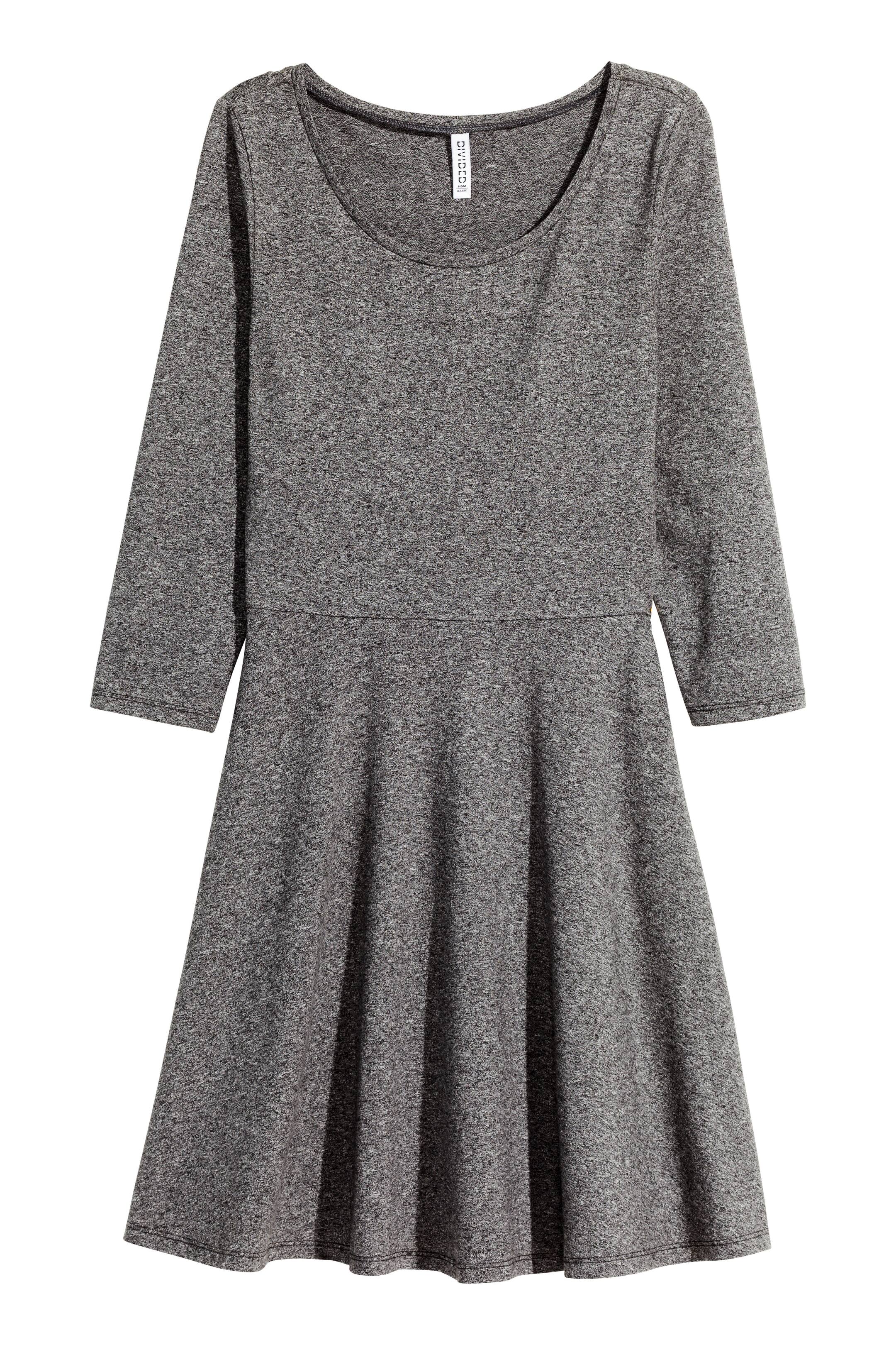 Grotere afbeelding bekijken: Tricot jurk - Donkergrijs gemêleerd - DAMES | H&M NL 1