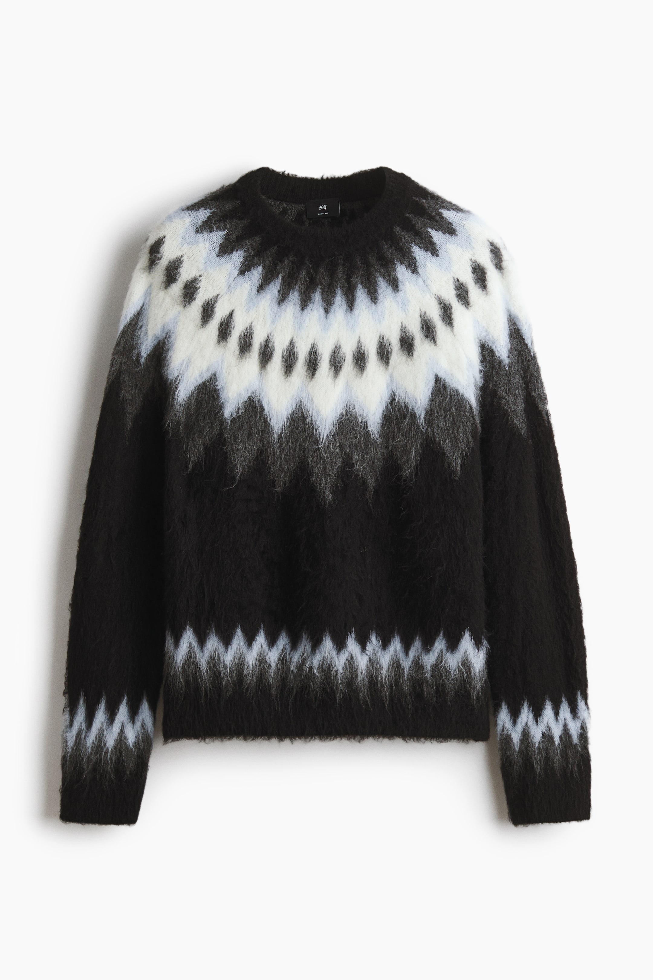 View larger image: Loose Fit Jacquard-knit jumper - Black/Patterned - Men | H&M IN 6