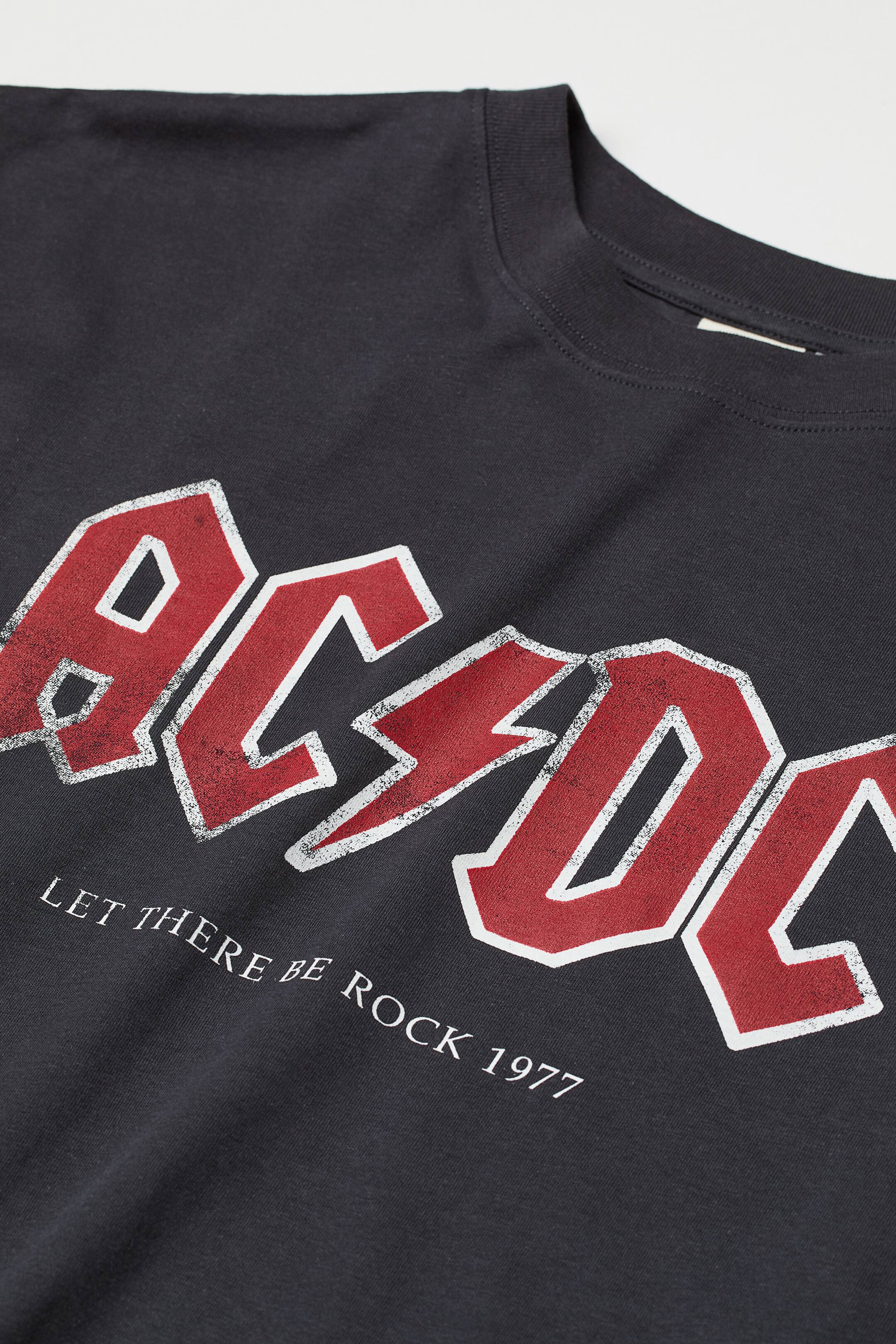 Oversized Printed T-shirt - Dark gray/AC/DC - Ladies | H&M CA