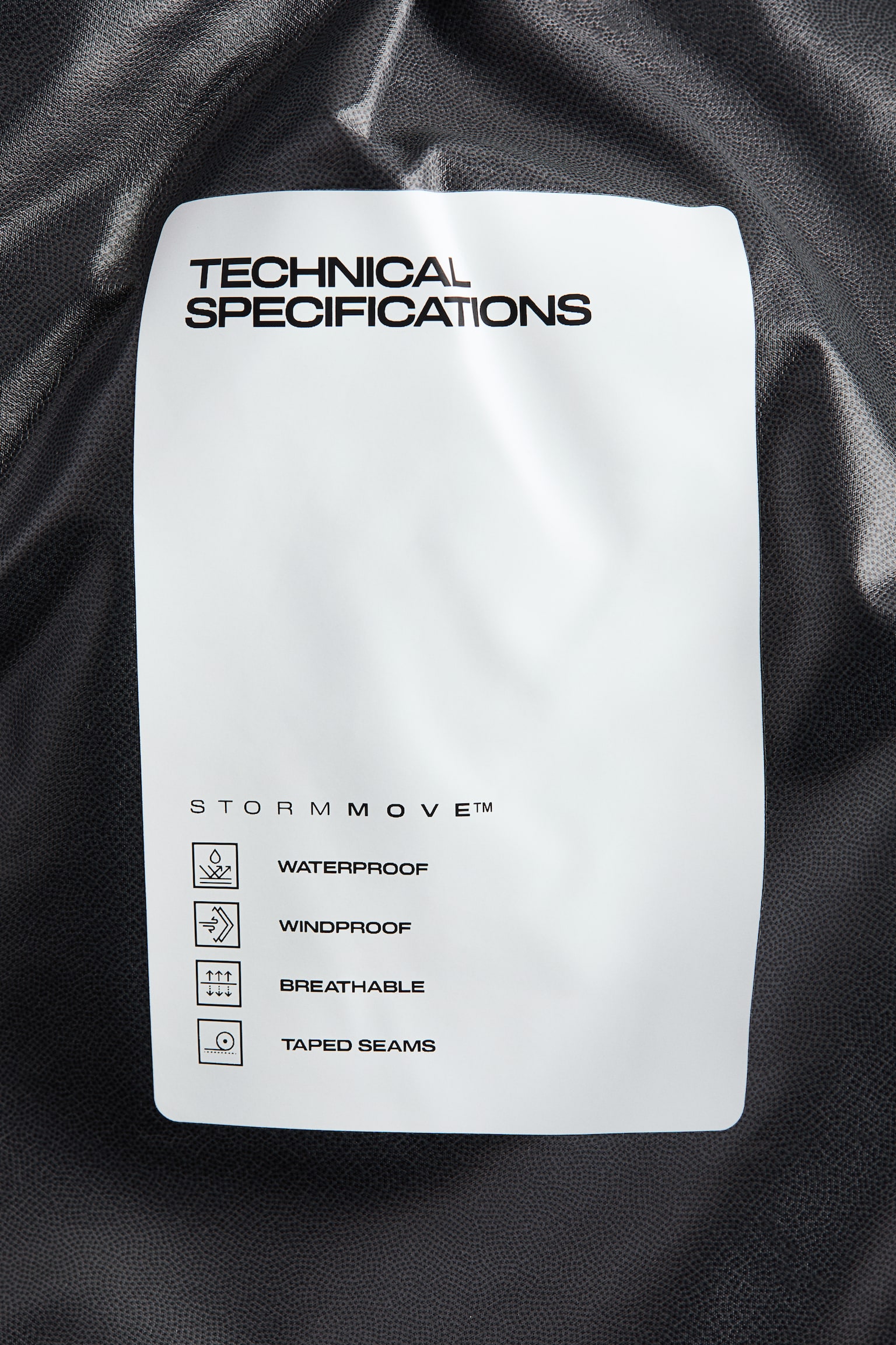 Детские брюки H&M Packable Regular-Fit Rain Pants StormMove™, цвет: Чёрный — фото 7