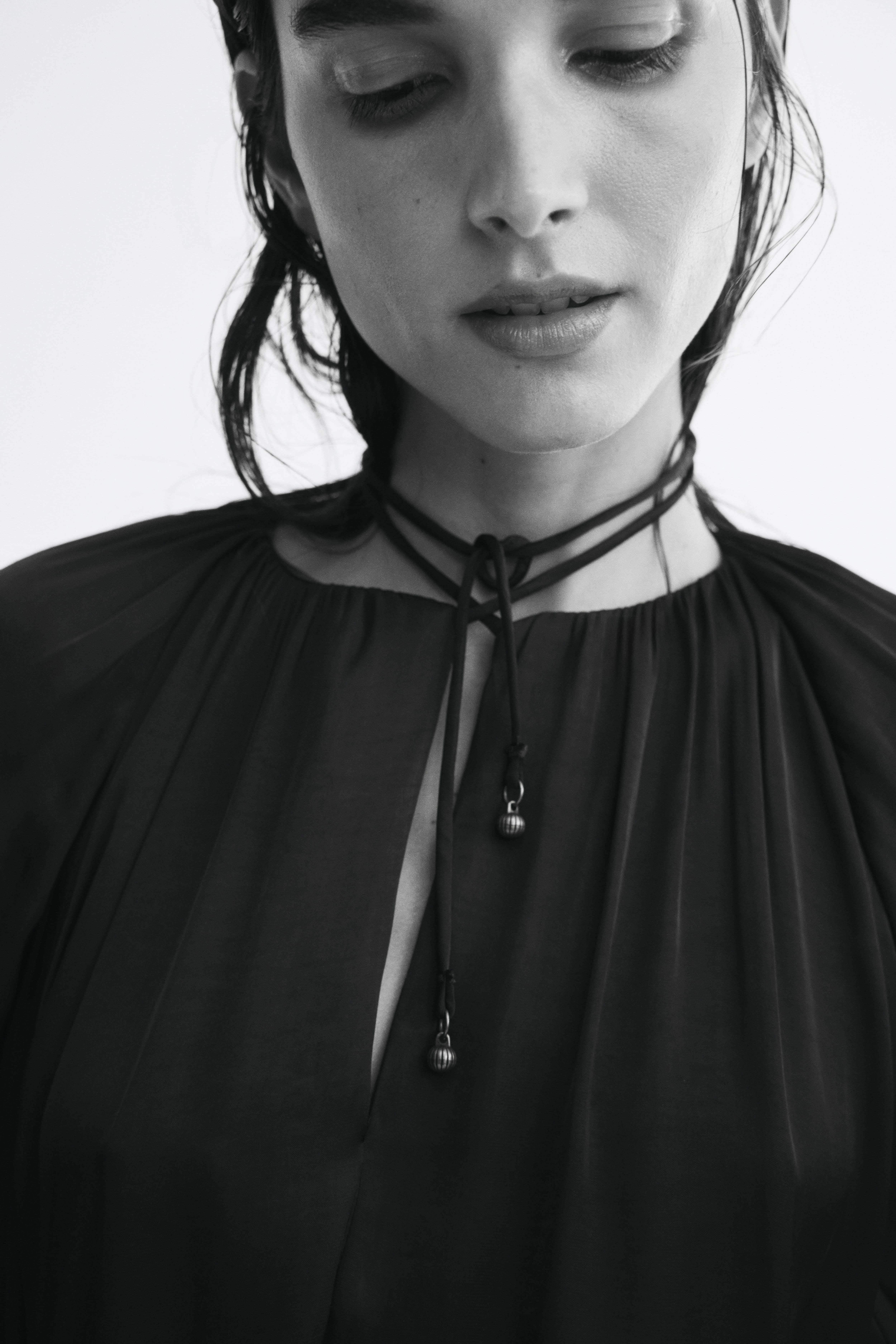 Balloon-Sleeved Tie-Belt Dress
