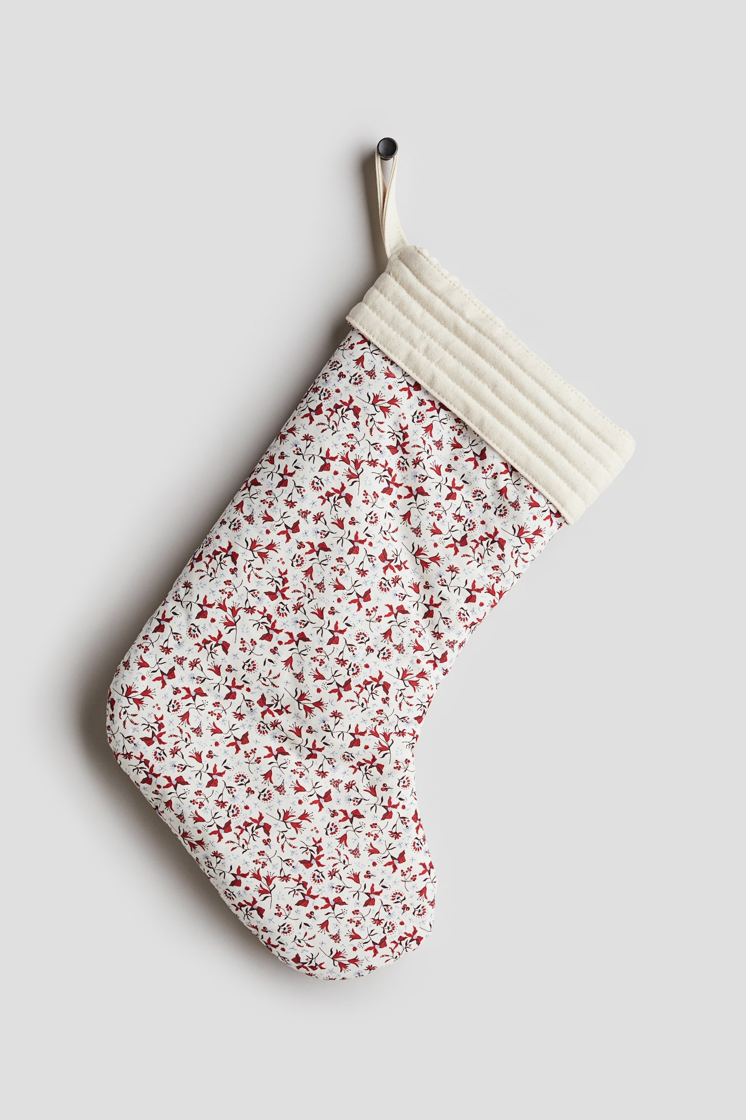 Christmas stocking - White/Floral - 1