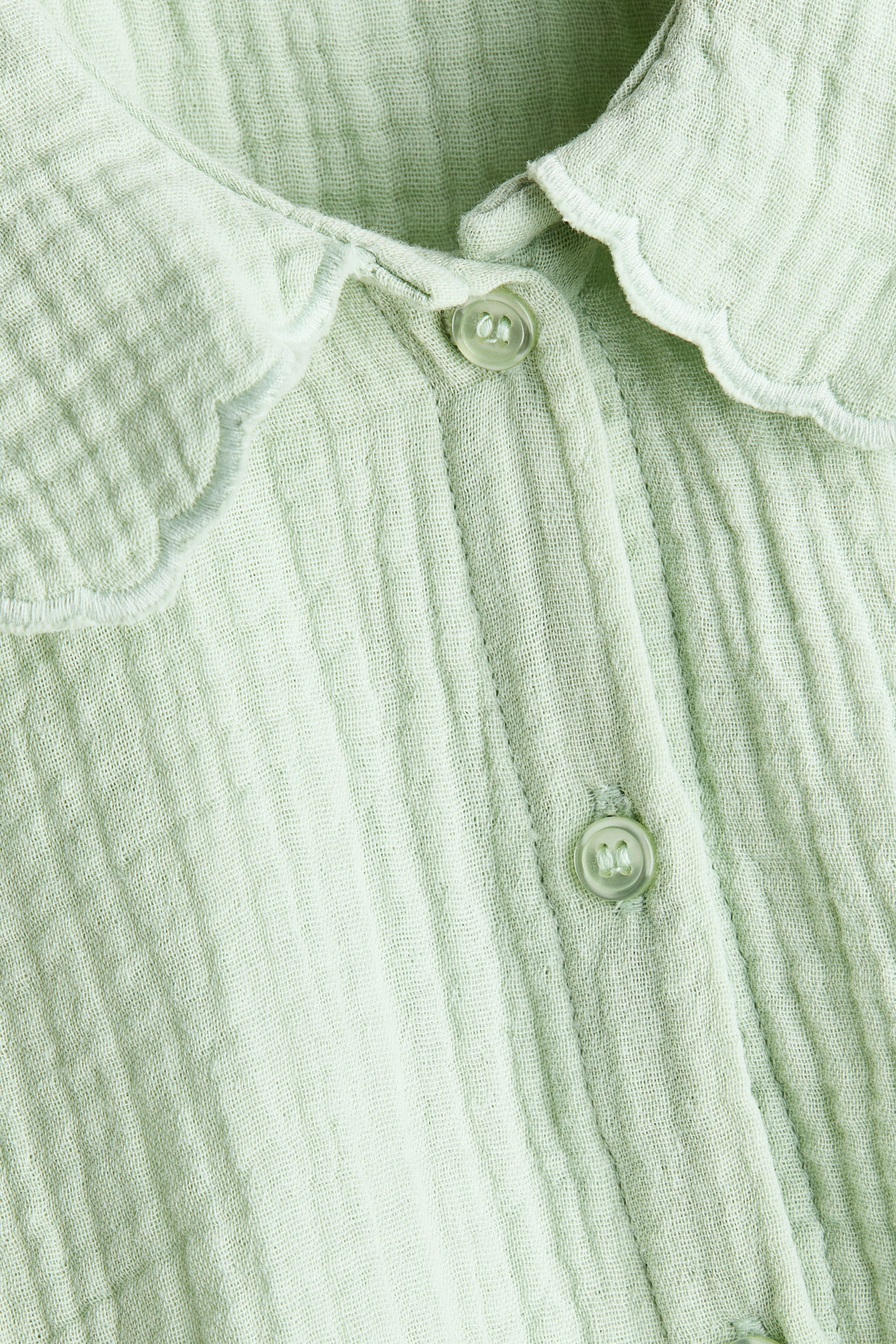 2-Piece Cotton Muslin Set - Light green/White/berries - 2