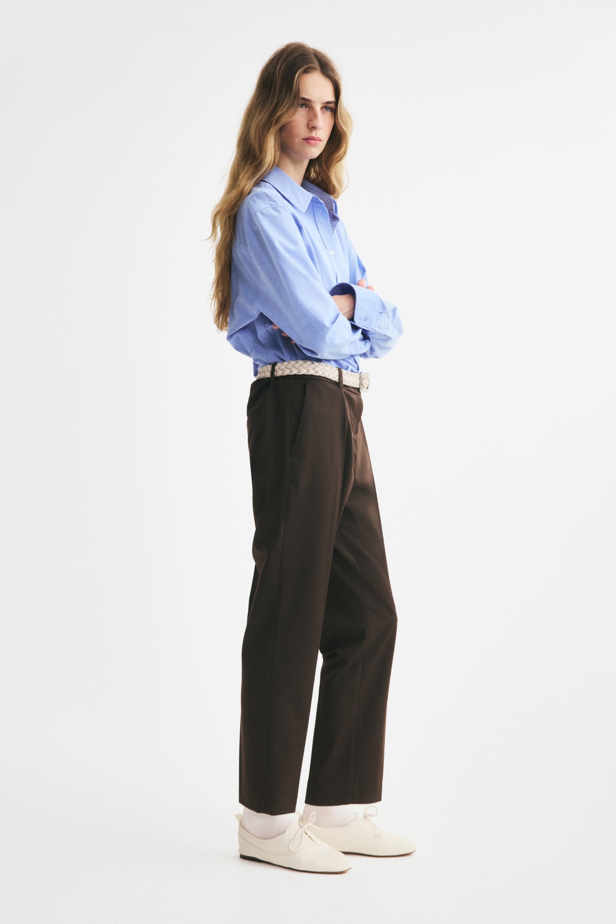 Grotere afbeelding bekijken: Geklede broek - Donkerbruin - DAMES | H&M BE 1