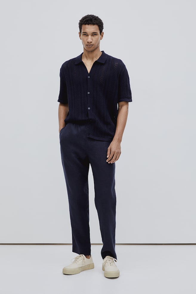 Regular Fit Linen trousers - Navy blue/Cream/Black/Light beige/dc/dc - 3