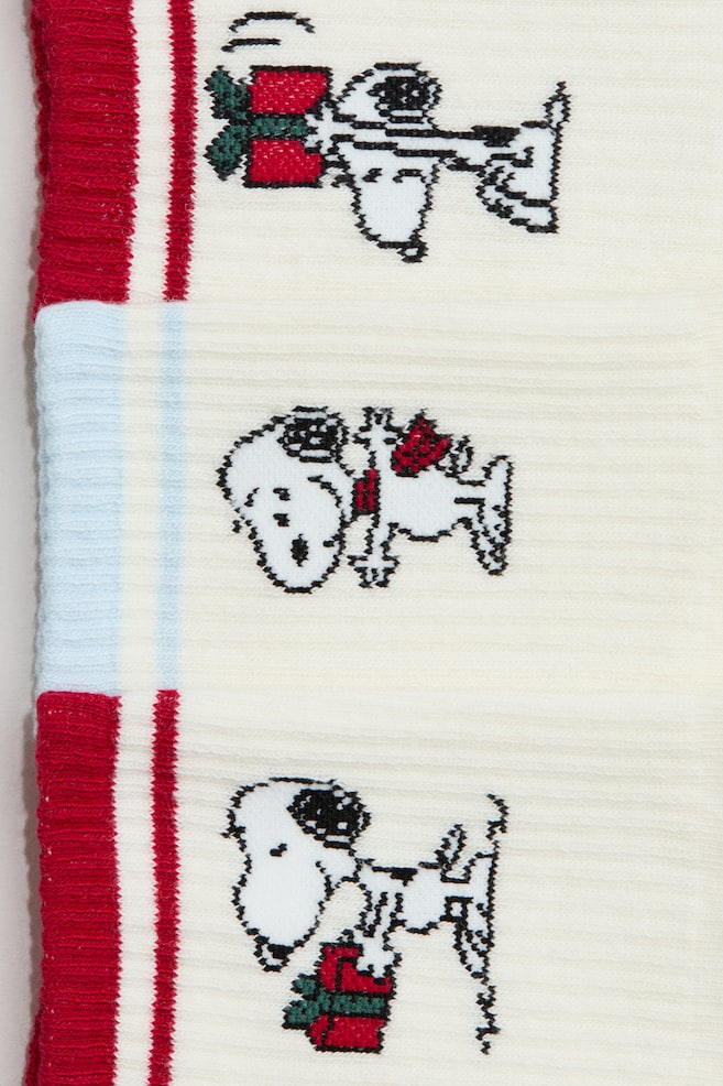 5-pack motif-detail socks - White/Snoopy/Mint green/SmileyWorld®/Light pink/Hello Kitty - 2