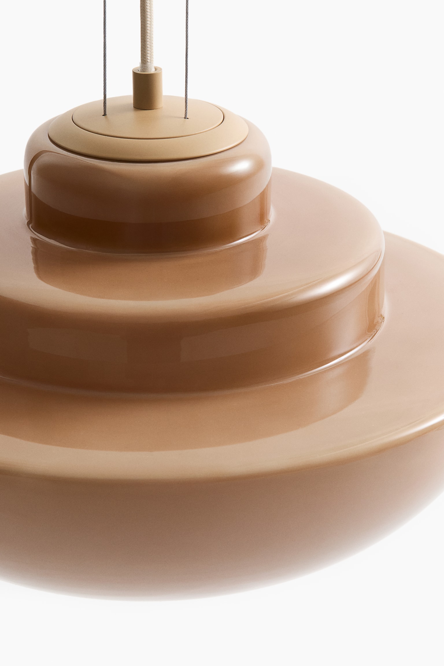 Pendelleuchte aus Glas - Beige/Weiß - 4