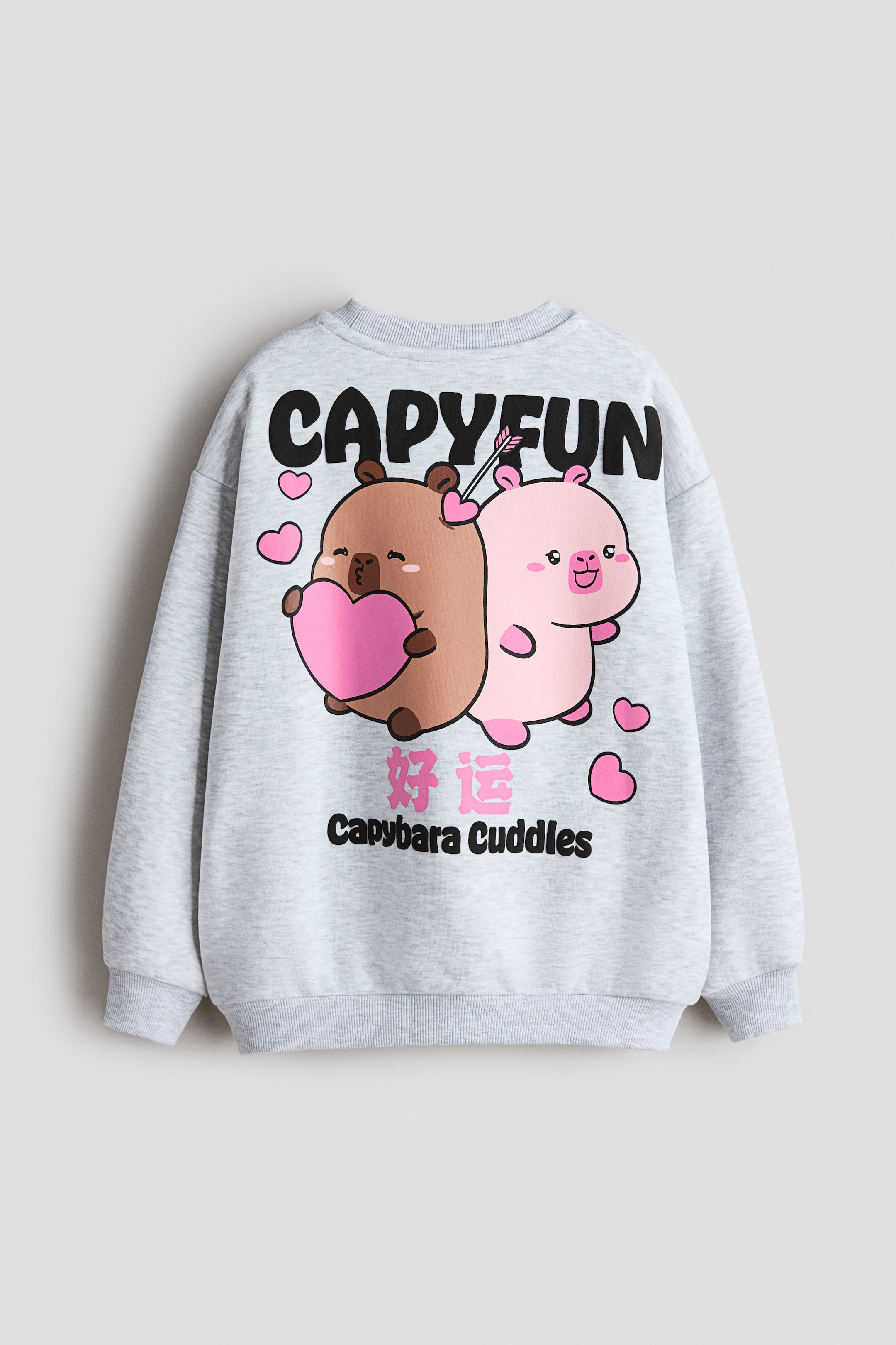 Zobraziť väčší obrázok: Nadrozmerná mikina s tlačeným motívom - Svetlosivá/Capyfun - DETI | H&M SK 3