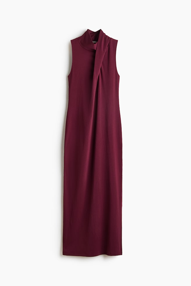Wrap-Detail Dress - Dark red/Black/polka dot - 1