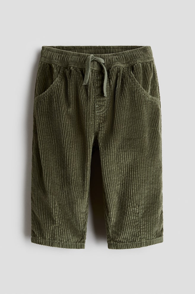 Joggpants aus Baumwollcord - Khakigrün/Marineblau/Beige/Dunkelrot - 1