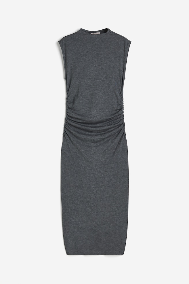 Gathered bodycon dress - Dark grey marl/Black/Zebra print/Black/Light beige/Striped/dc/dc - 2