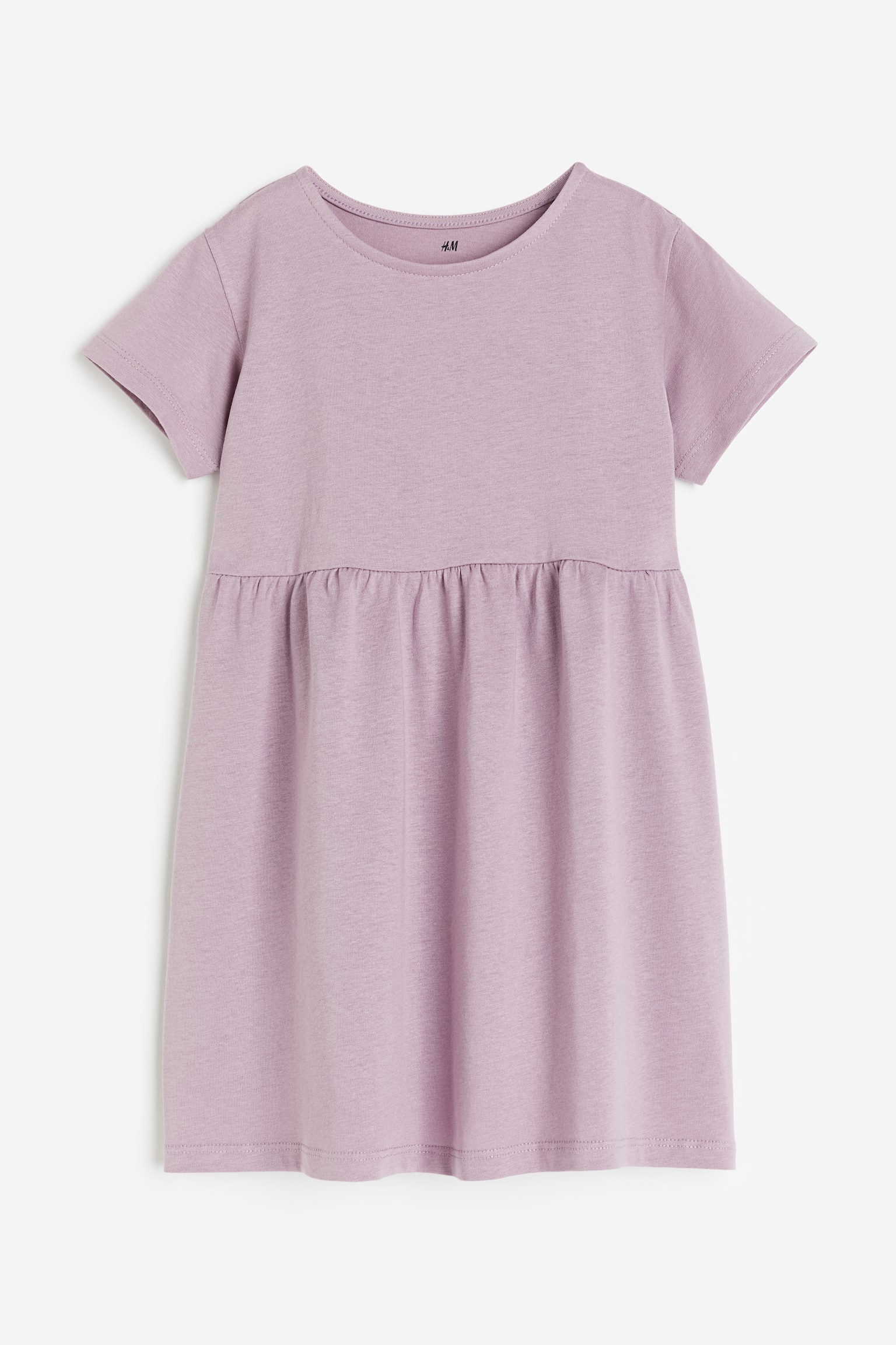 Cotton jersey dress - Dusty purple/White/Black striped/Dark pink/Light grey marl - 1