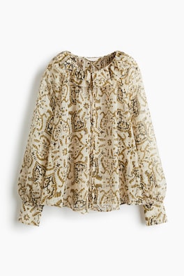 Blus med volangkrage