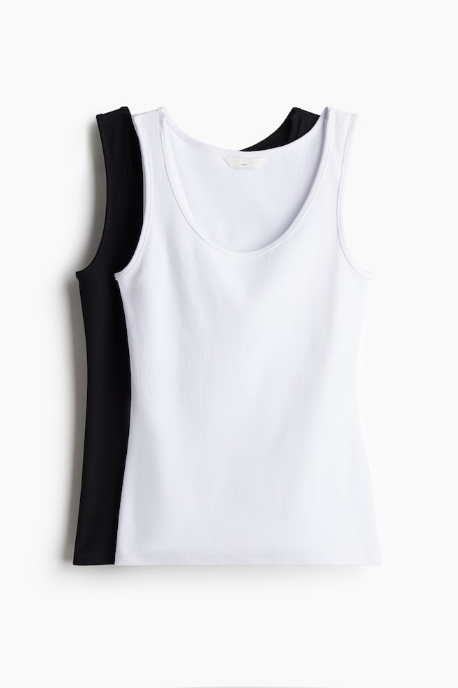 MAMA 2-pack nursing vest tops-White/Black - 1