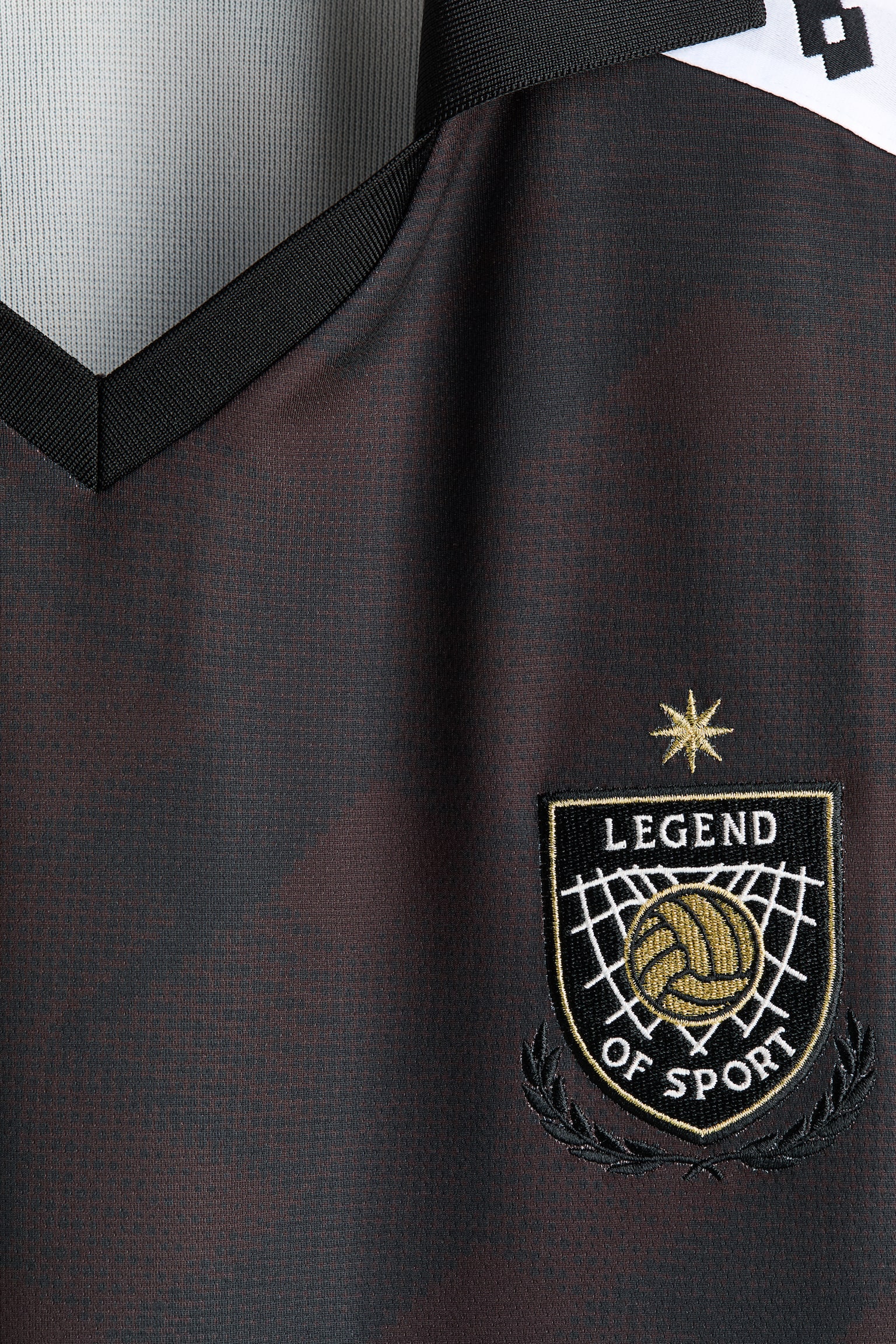 Мужской топ H&M Loose-Fit Soccer Jersey, цвет: Чёрный — фото 6