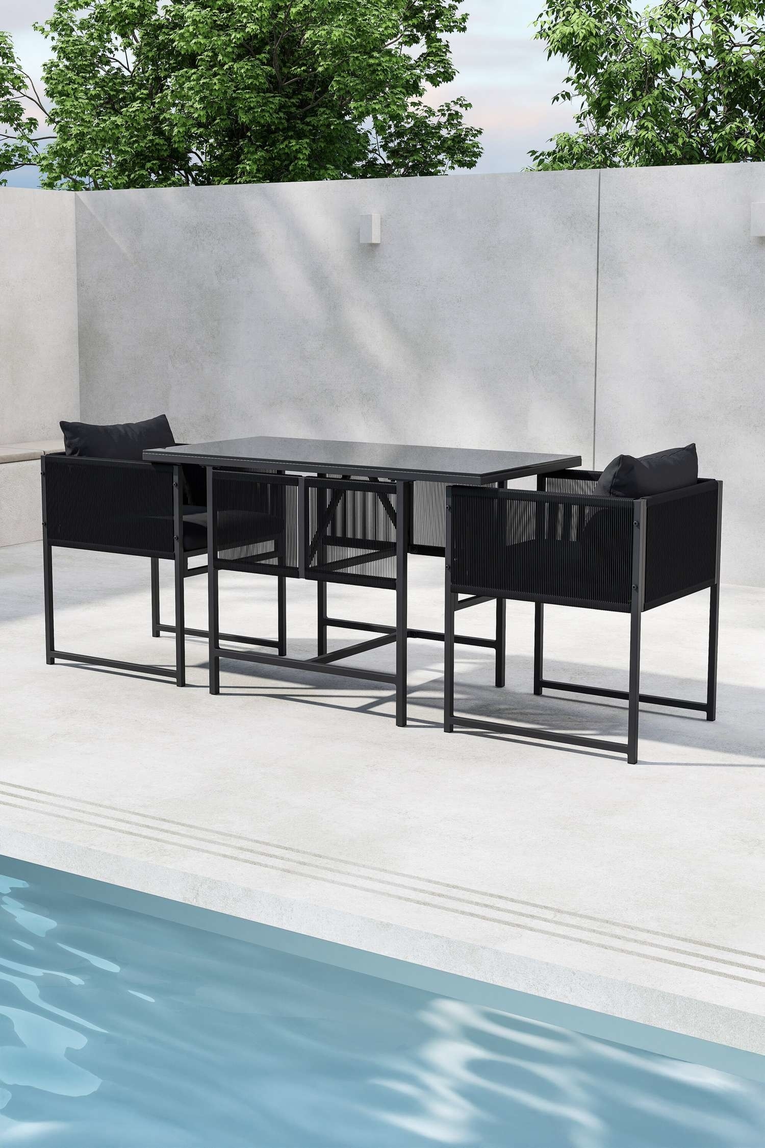 Noto Cafe Set - Steel, Black