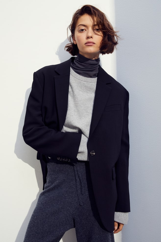 Oversized cashmere jumper - Light grey marl/Black/Navy blue/Grey - 5