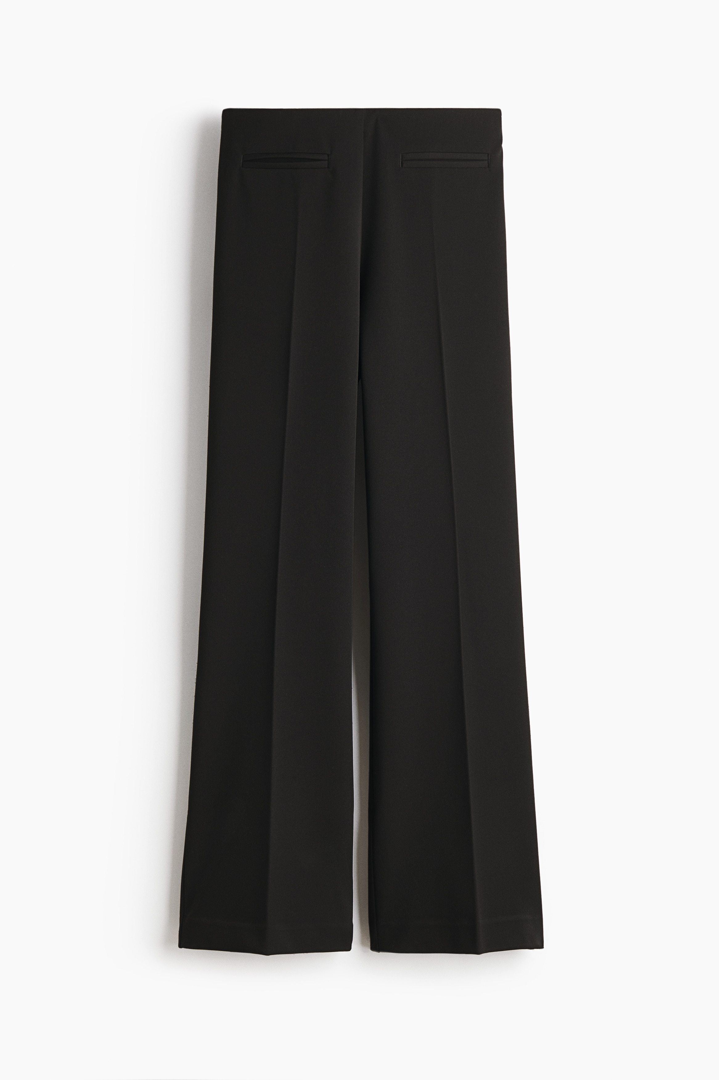 Bootcut twill trousers - Black/Light beige