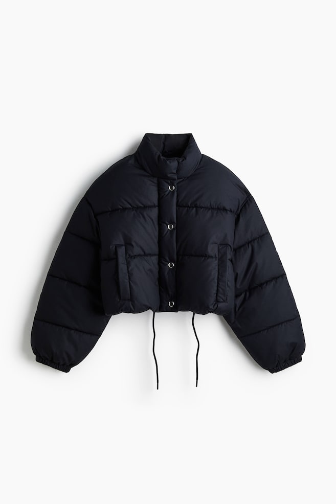 Cotton puffer jacket - Navy blue - 1