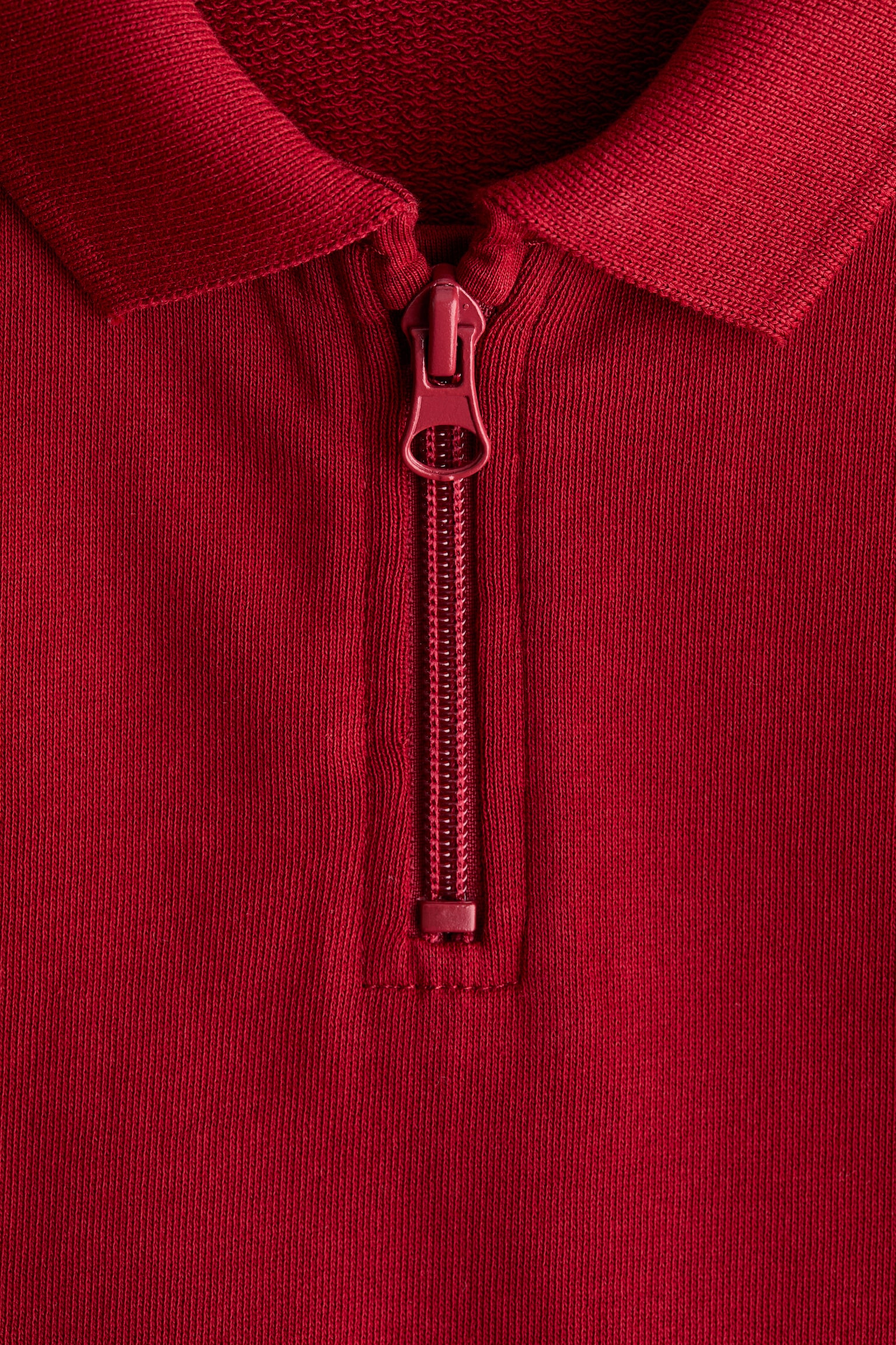 Áo polo có khoá kéo - Màu đỏ đậm - 2