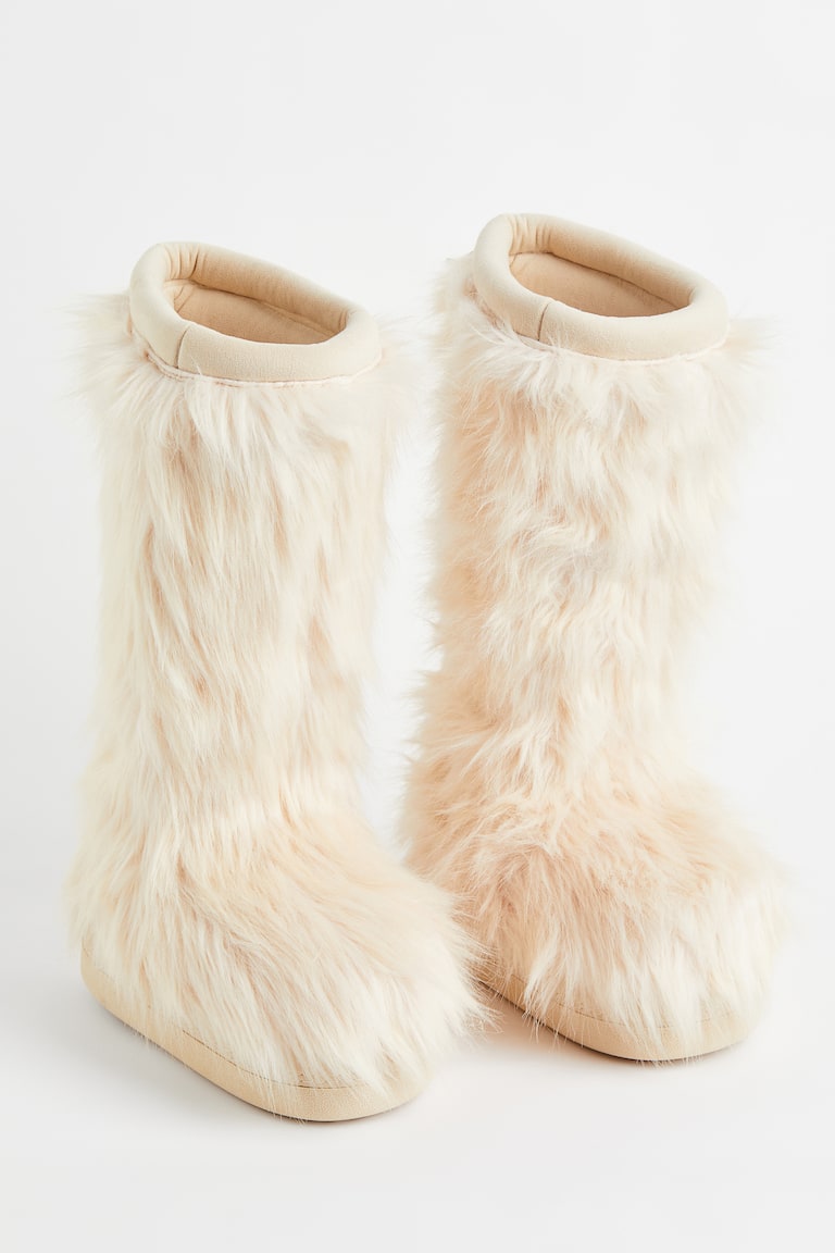 Boots with faux fur Light beige Ladies H&M IN