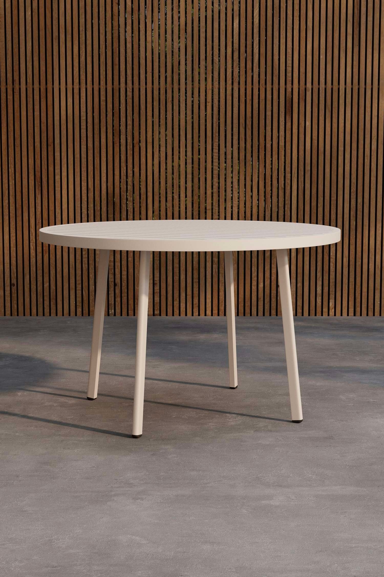 Giardini Runt Matbord - Aluminium, Beige/Aluminium, Svart
