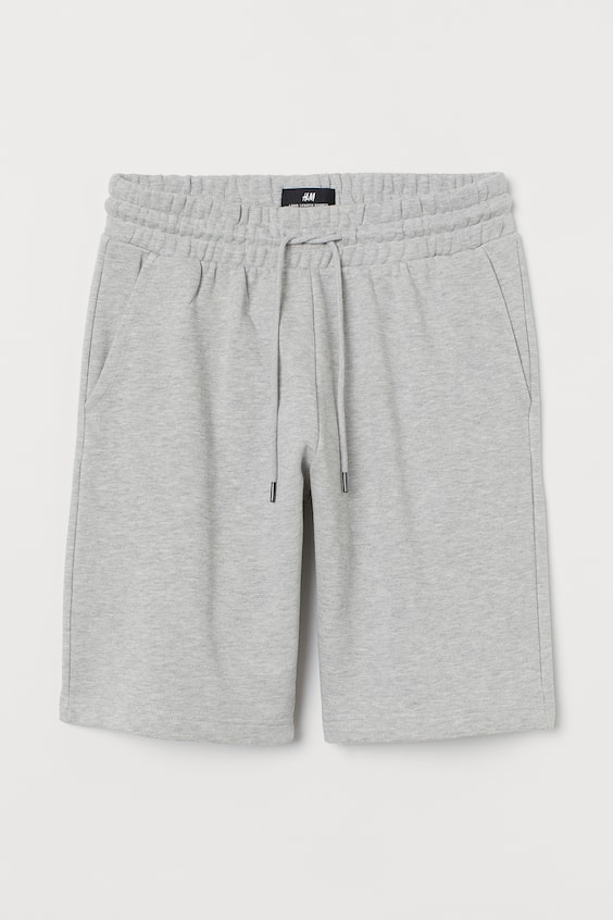 Regular Fit Sweatshorts - Regular waist - Knee-length - Light gray ...