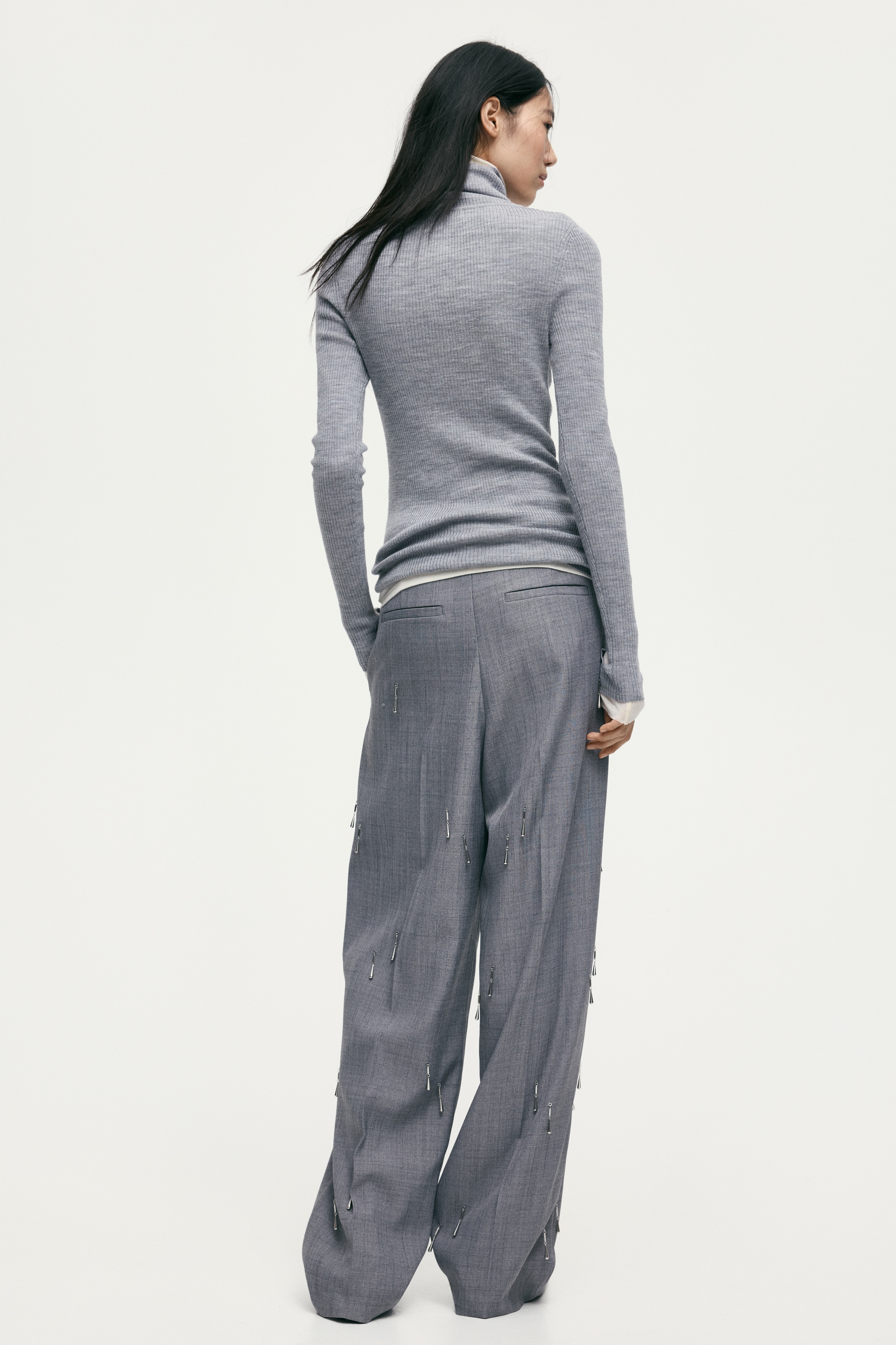 Merino wool roll-neck top