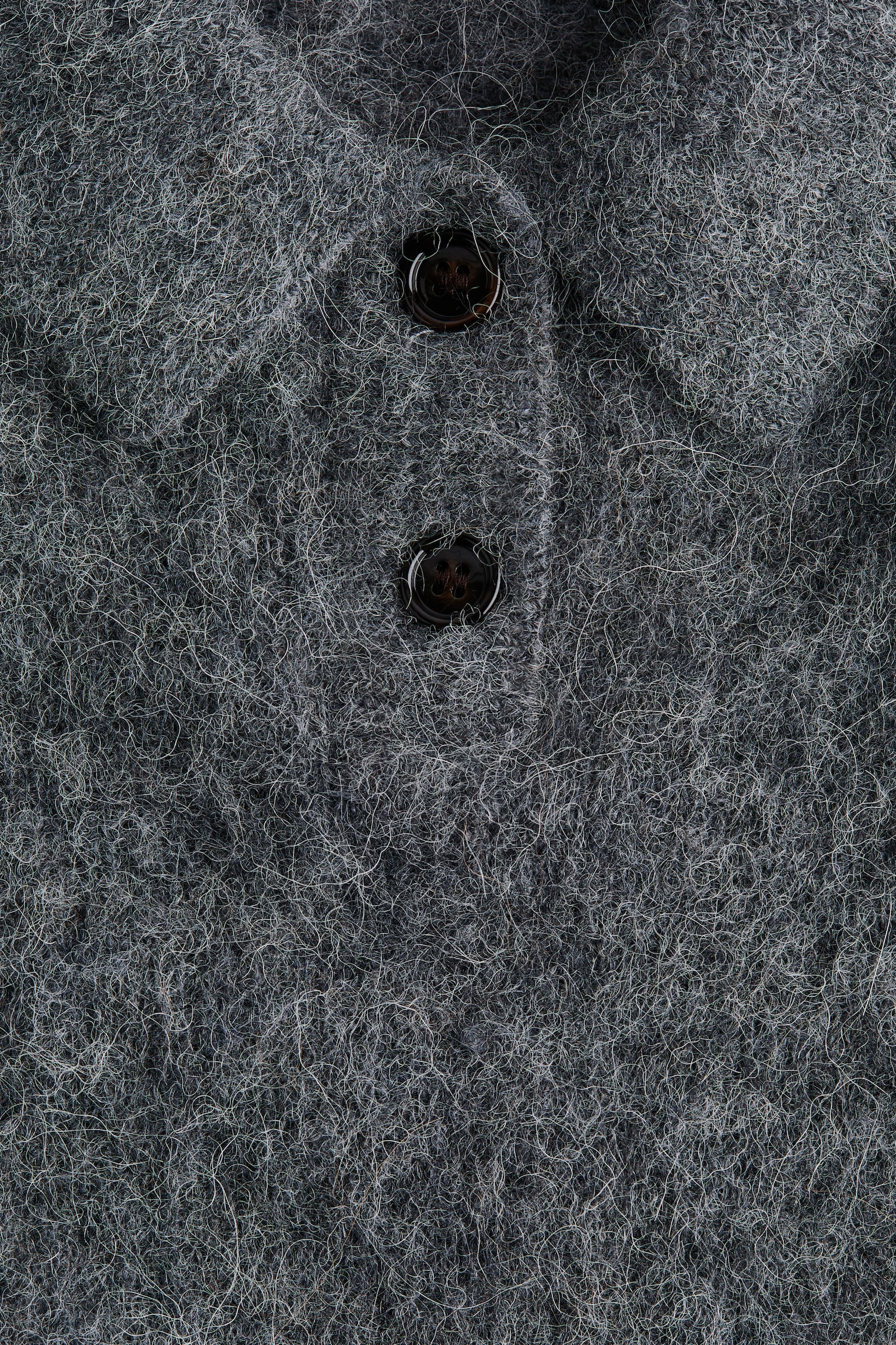 Alpaca-blend polo shirt - Dark grey marl/Light beige/Dark brown - 3