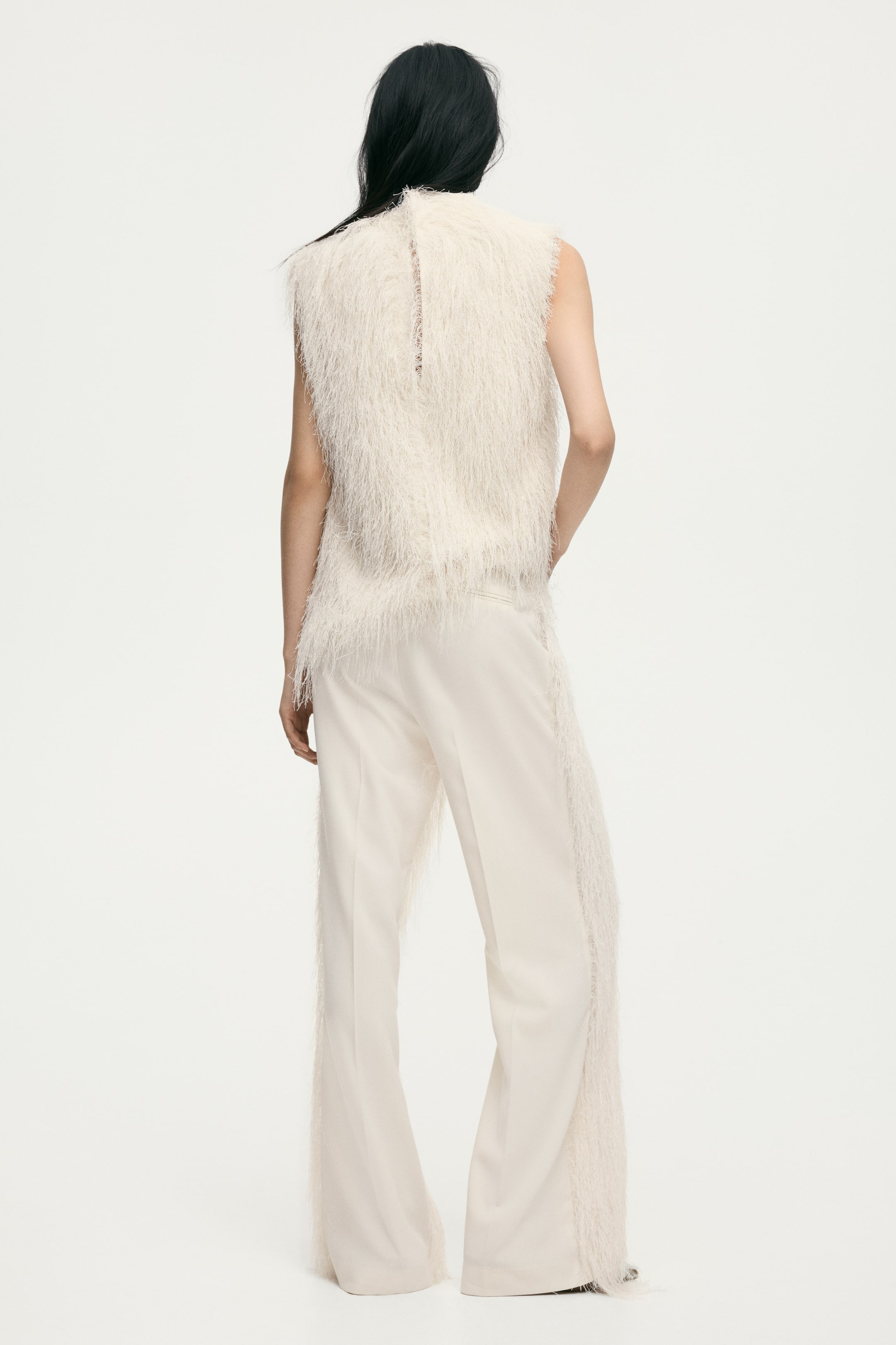 View larger image: Fringed top - Cream - Ladies | H&M MY 5