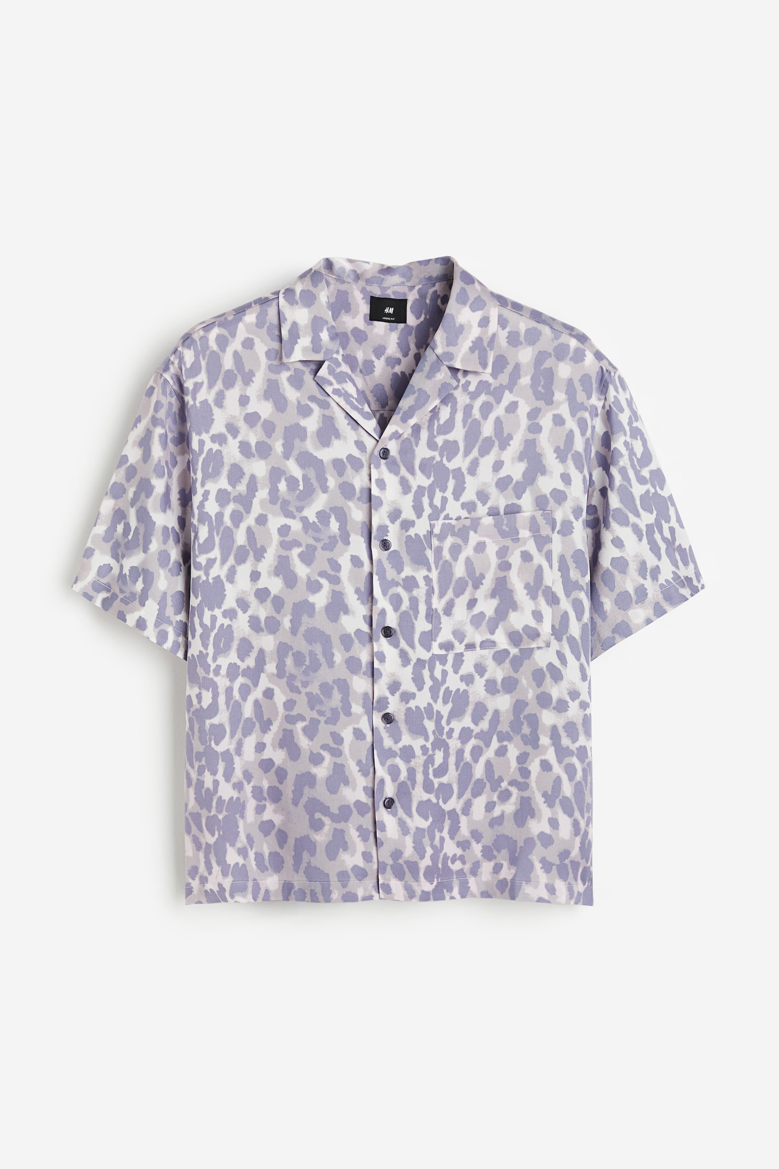 Loose Fit Lyocell resort shirt - Purple/Leopard print/Grey/Leopard print - 2