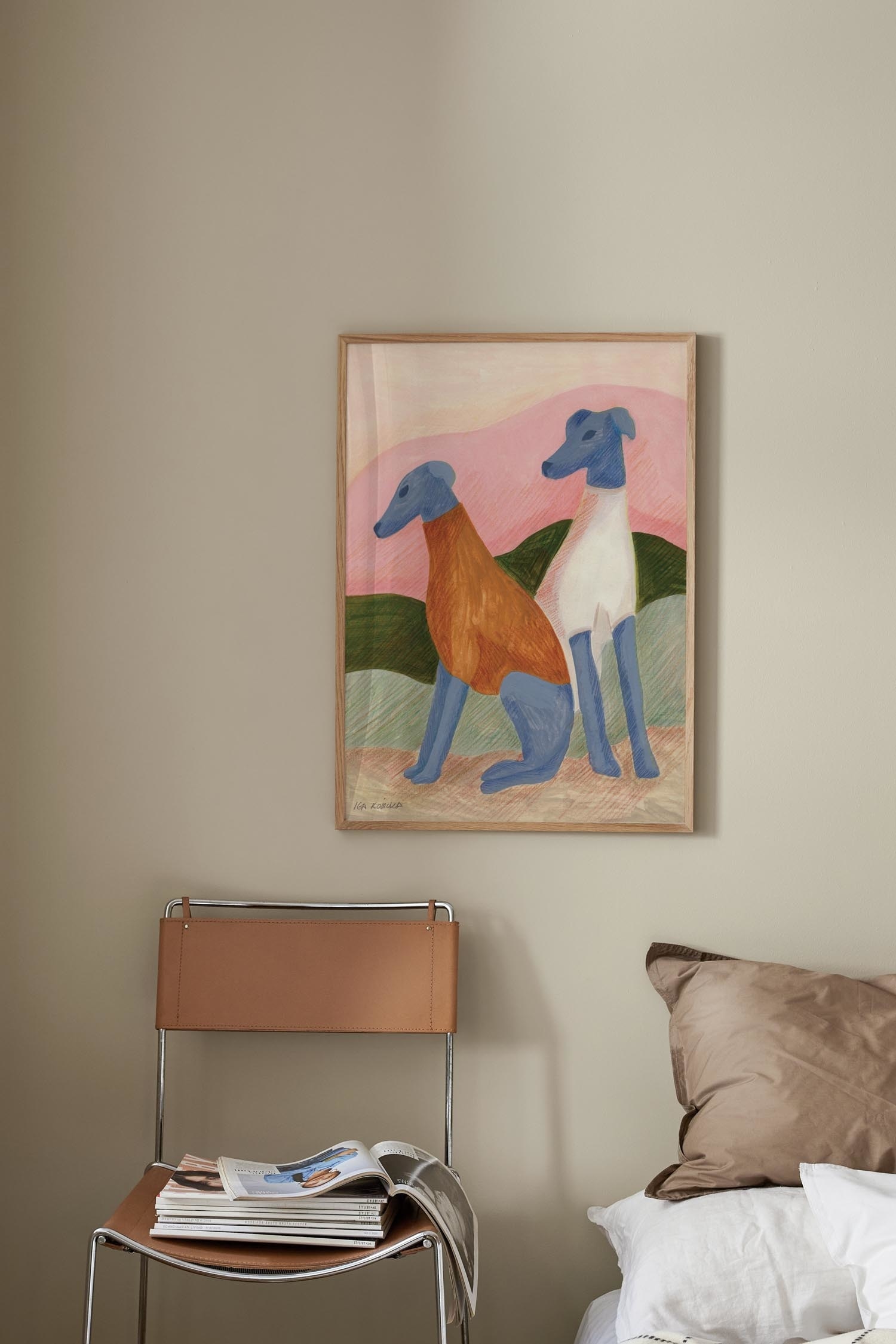 Iga Kosicka Plakat - Blueberry Dogs/Blue Flowers/Waiting/Hukit