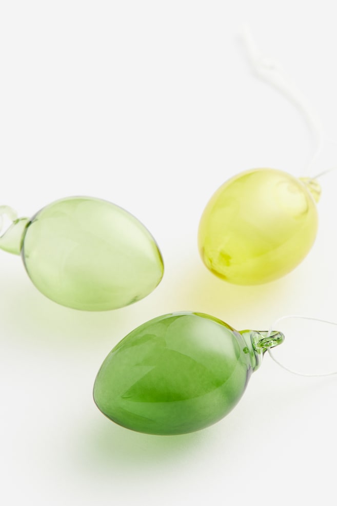 3-pack glass decorations - Green/Orange/Pink/Yellow - 2
