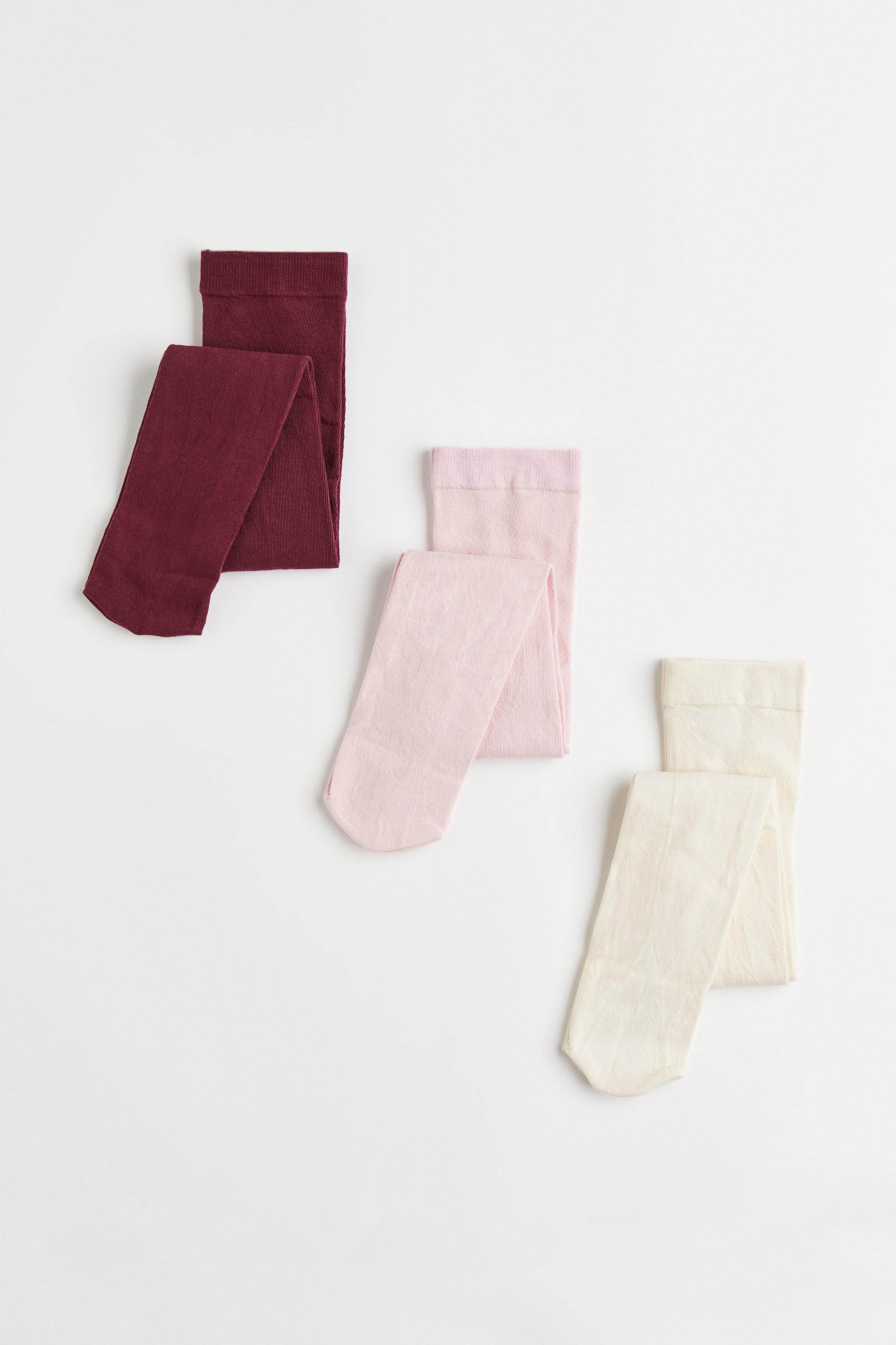 Xem ảnh lớn hơn: Set 3 quần tất dệt mảnh - Màu đỏ đậm/Hồng nhạt/Màu kem - Kids | H&M VN 1